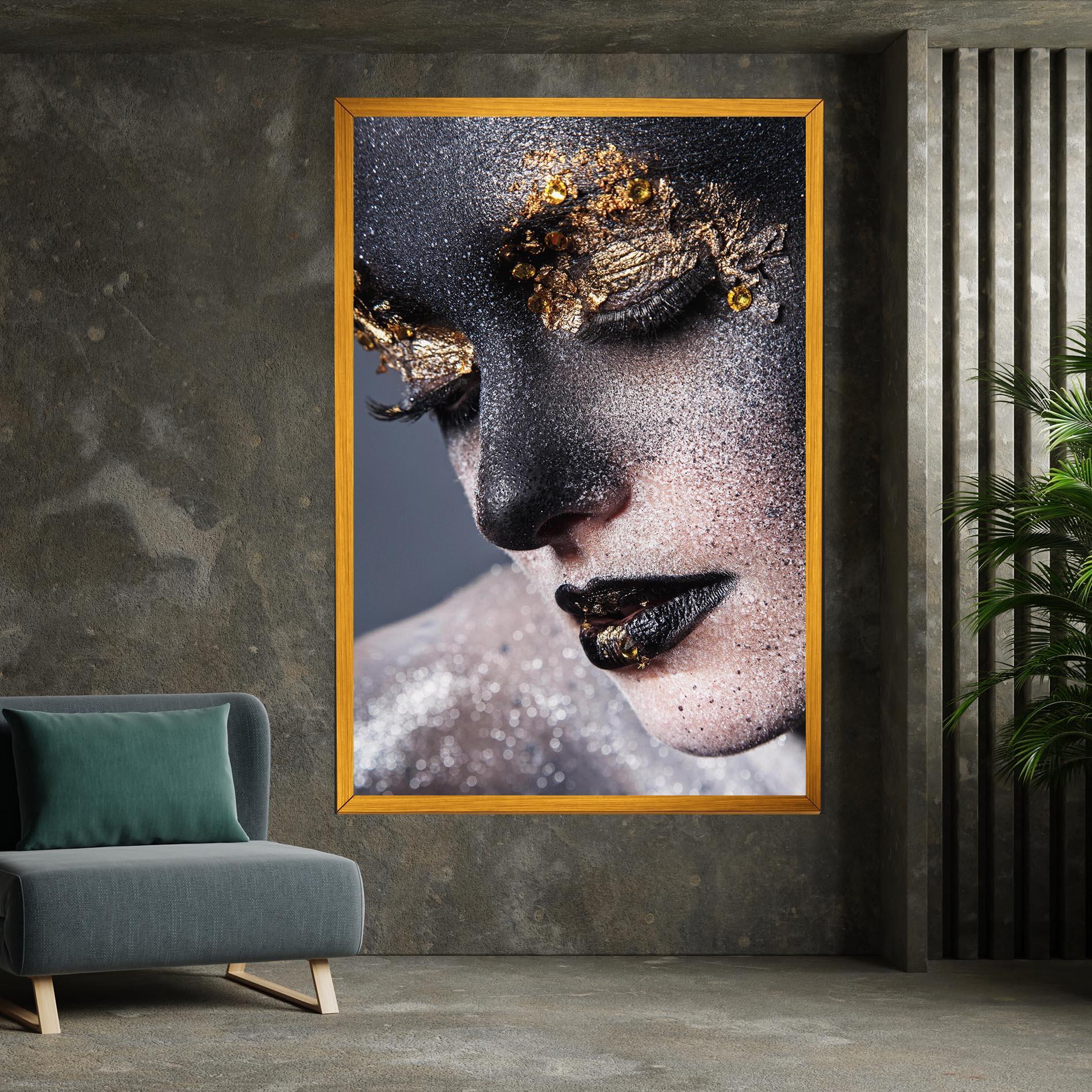 Leinwandbild Beautiful Gold Artistic Makeup mockup 7