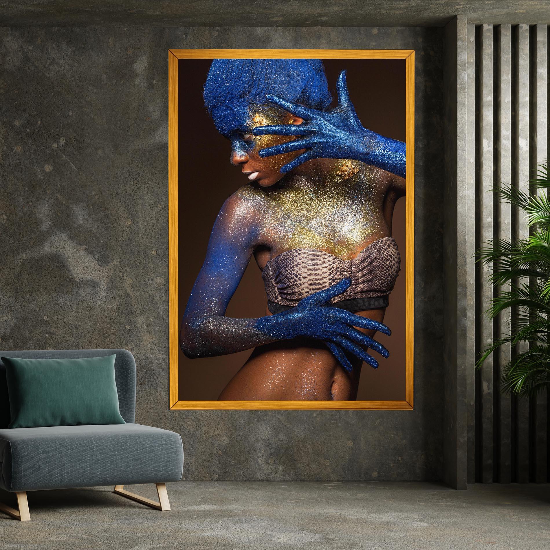 Leinwandbild Blue Hair Make Up mockup 7