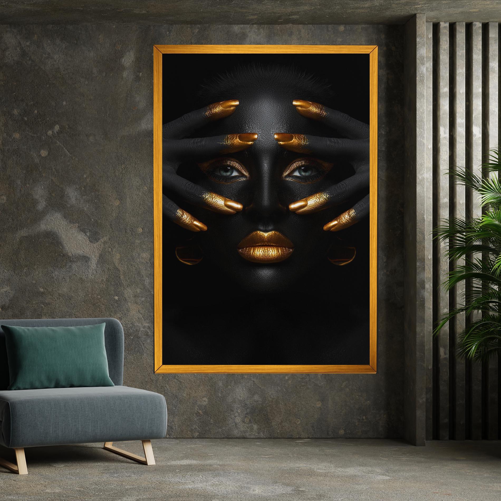 Leinwandbild Gold Makeup Fingertips mockup 7