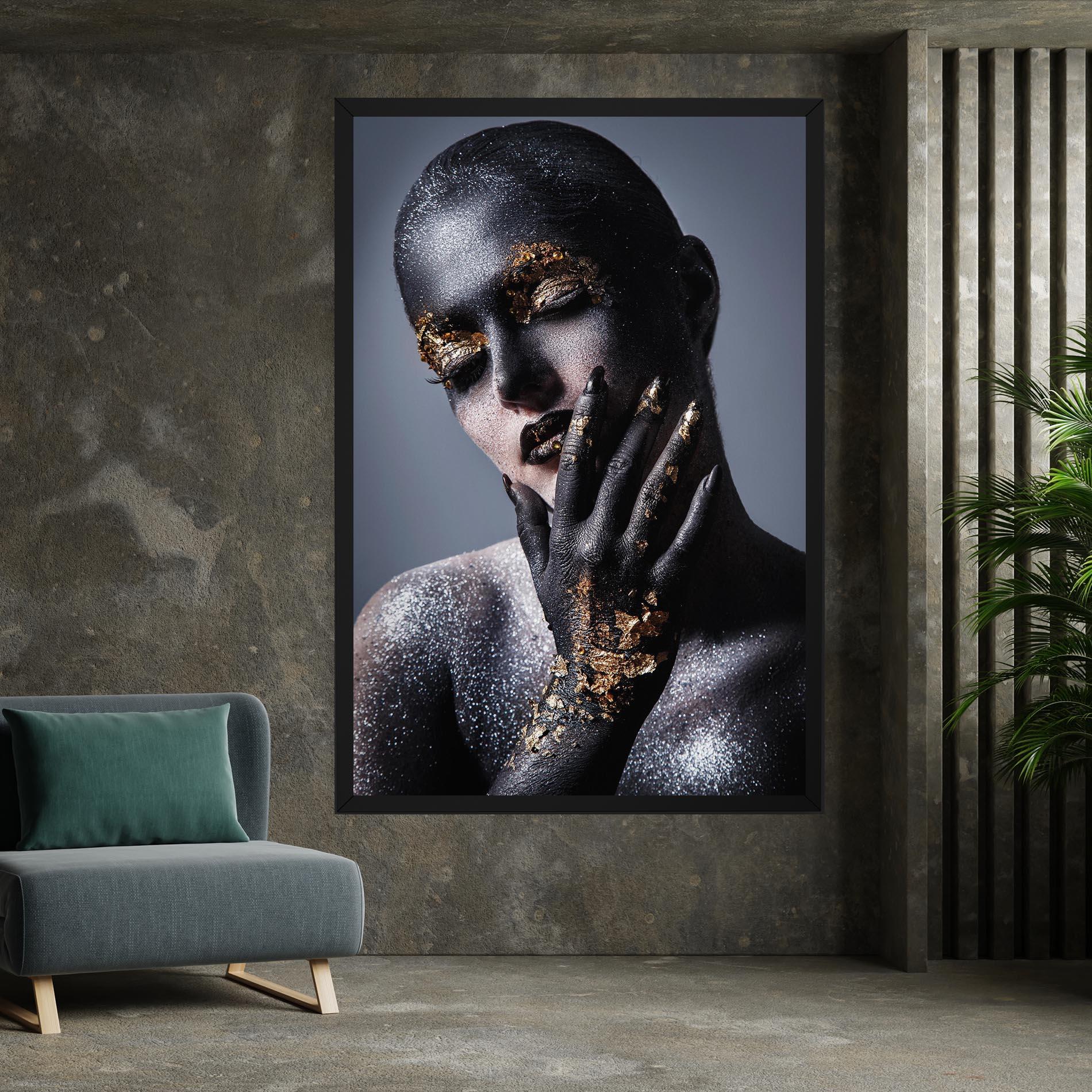 Leinwandbild Artistic Black Makeup mockup 7