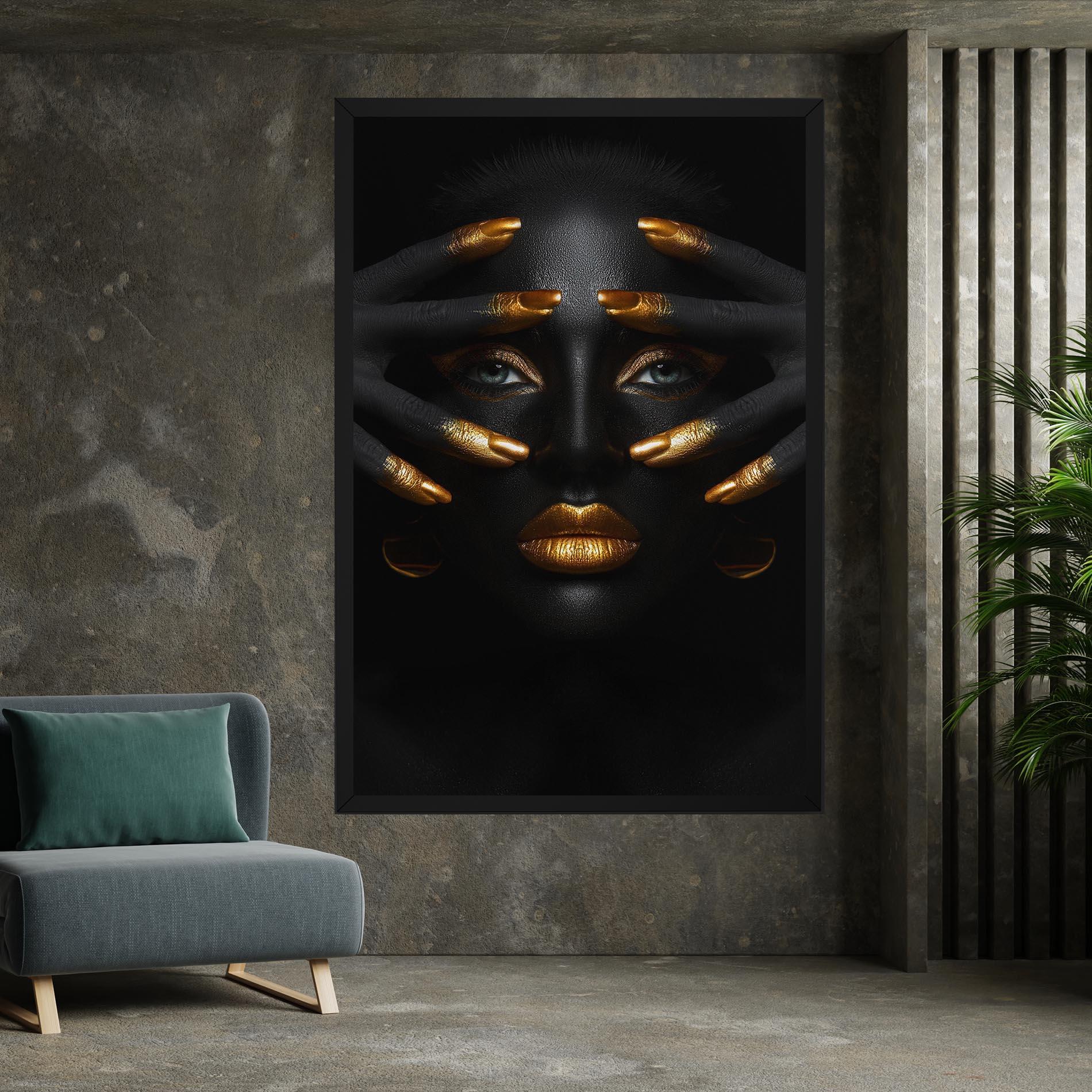 Leinwandbild Gold Makeup Fingertips mockup 7