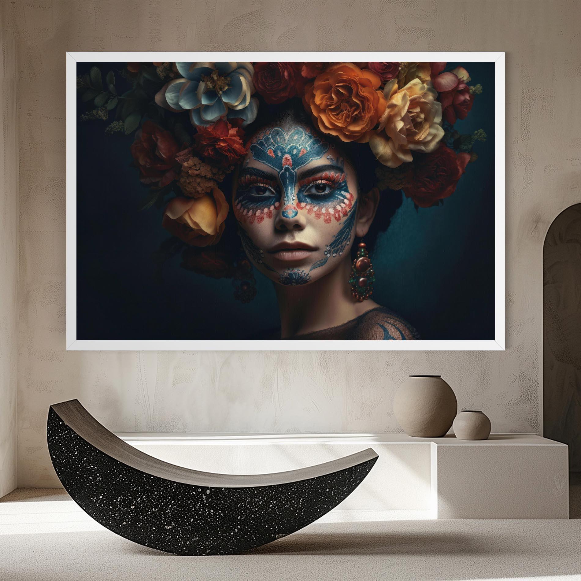 Leinwandbild Skull Makeup mockup 8