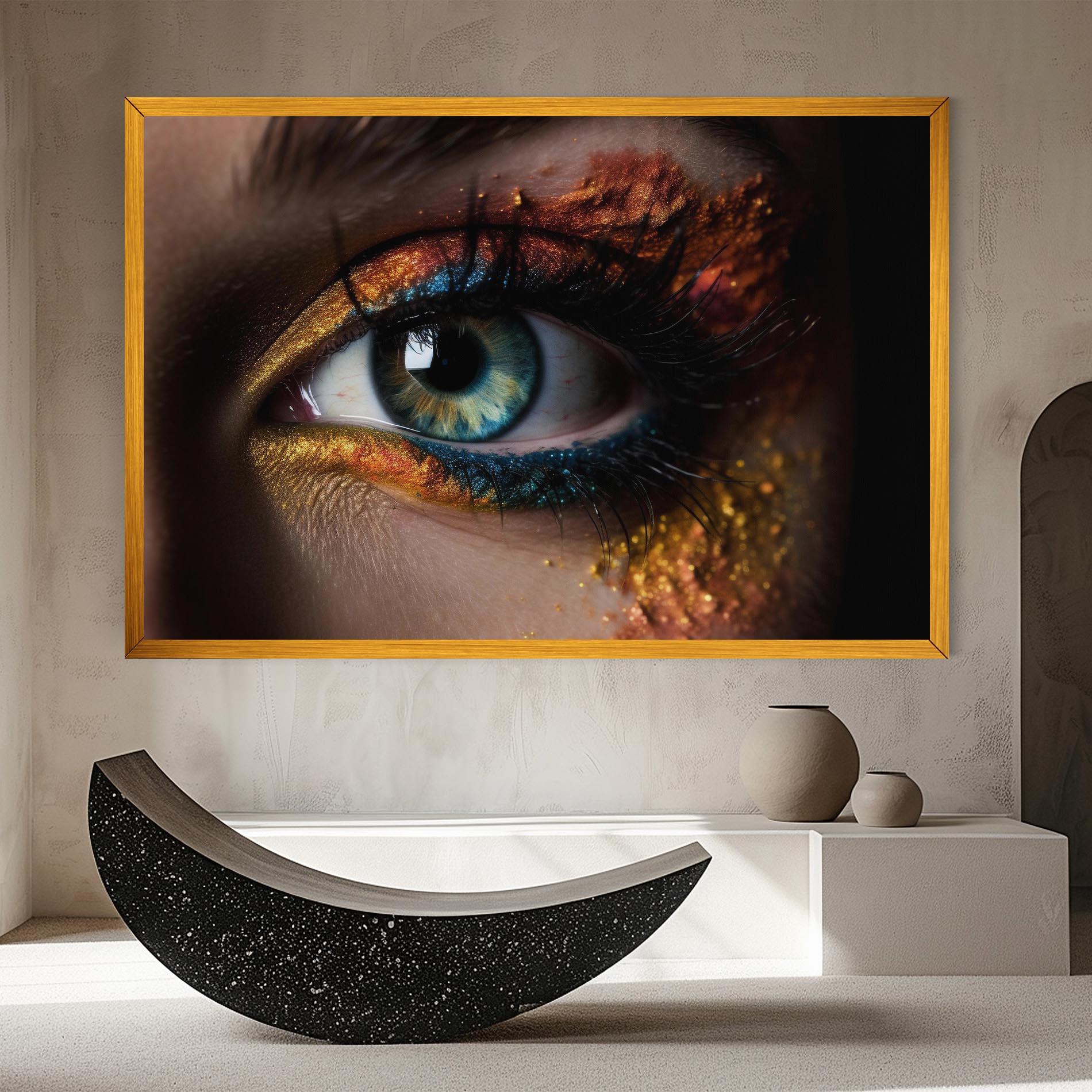 Leinwandbild Blue Green Eye Makeup mockup 8