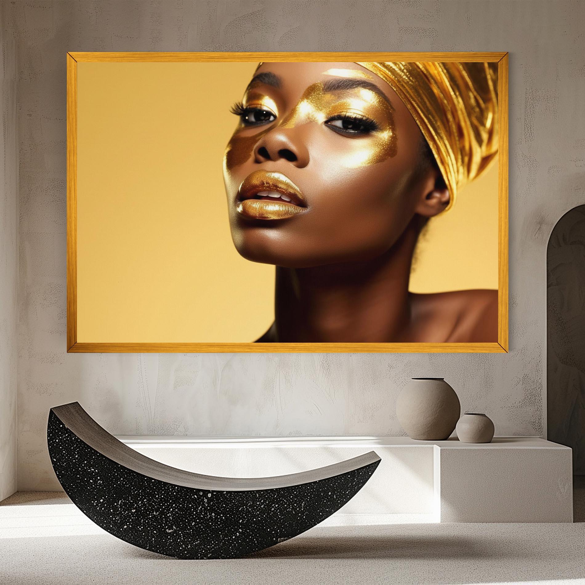 Leinwandbild Gold Headdress mockup 8