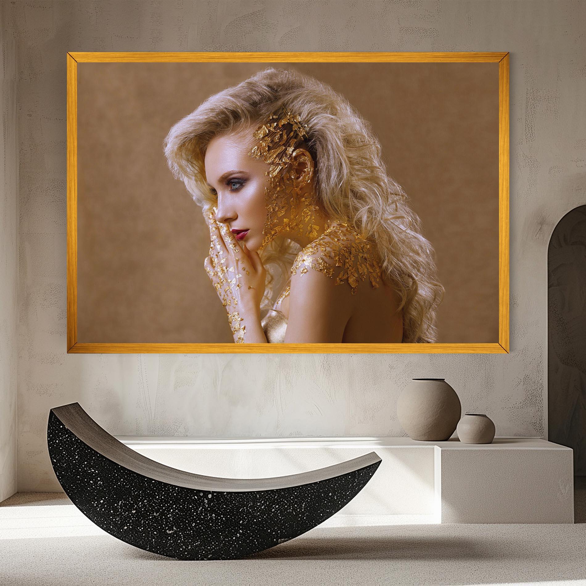 Leinwandbild Gold Paper Makeup mockup 8