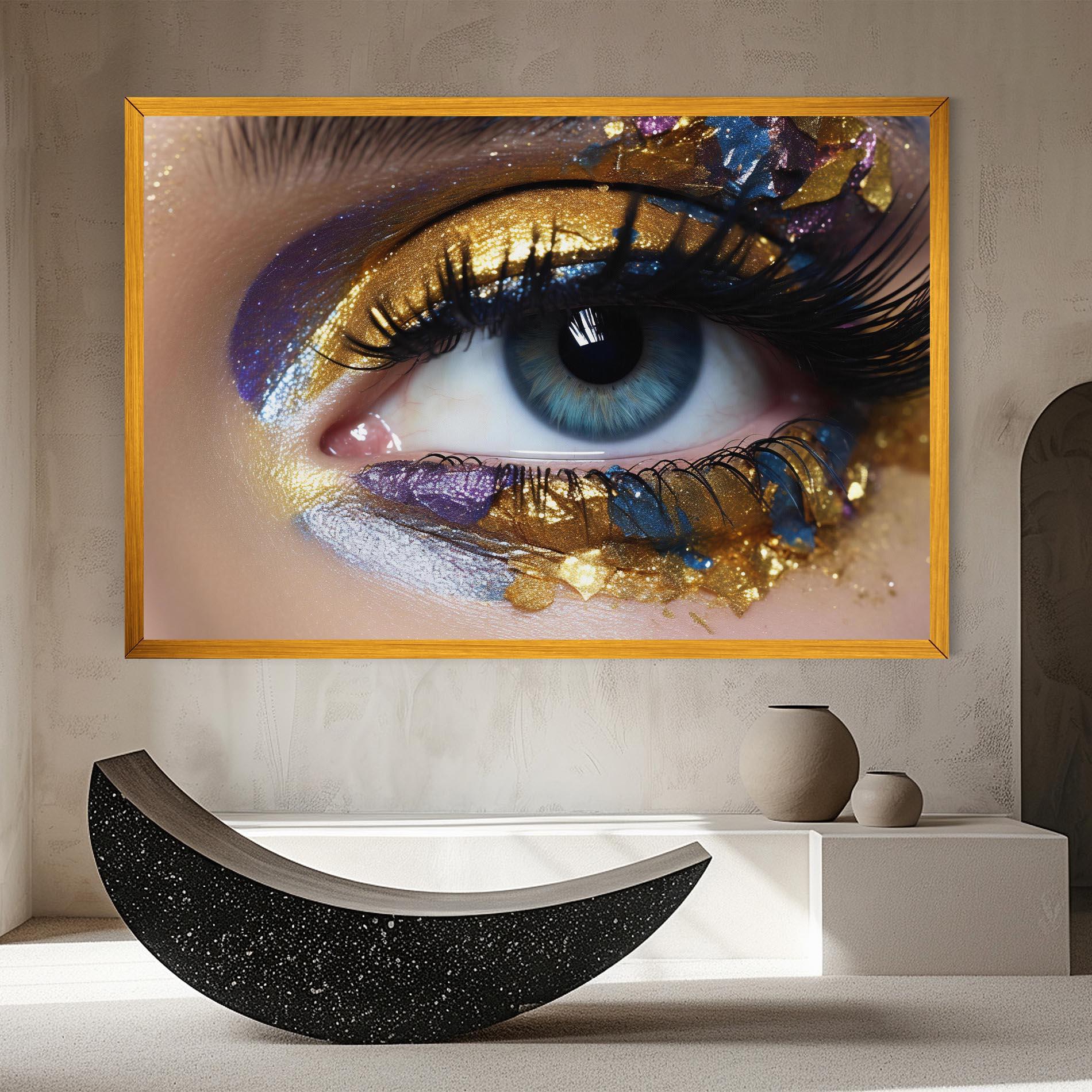Leinwandbild Golden Purple Make Up mockup 8