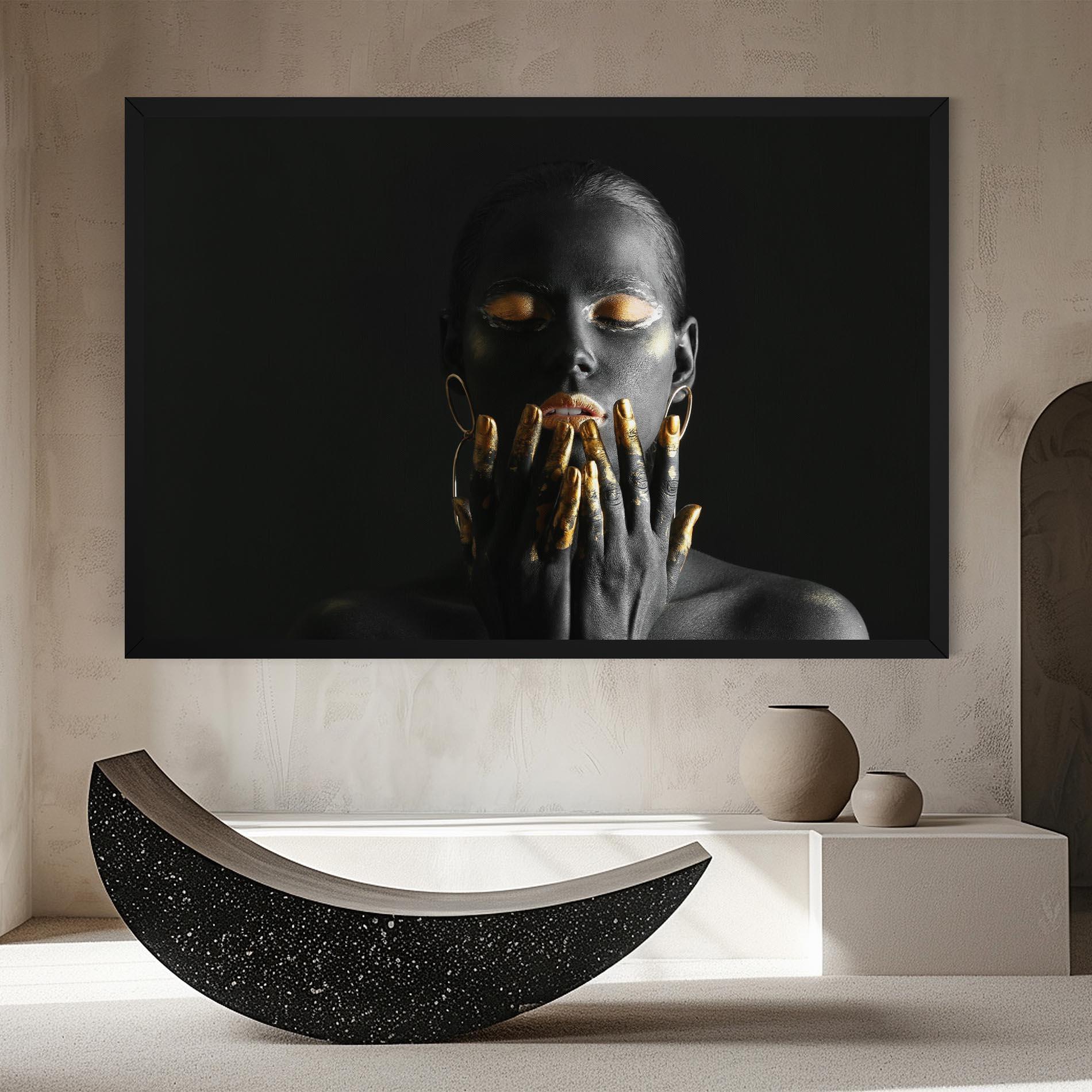 Leinwandbild Black Golden Makeup mockup 8