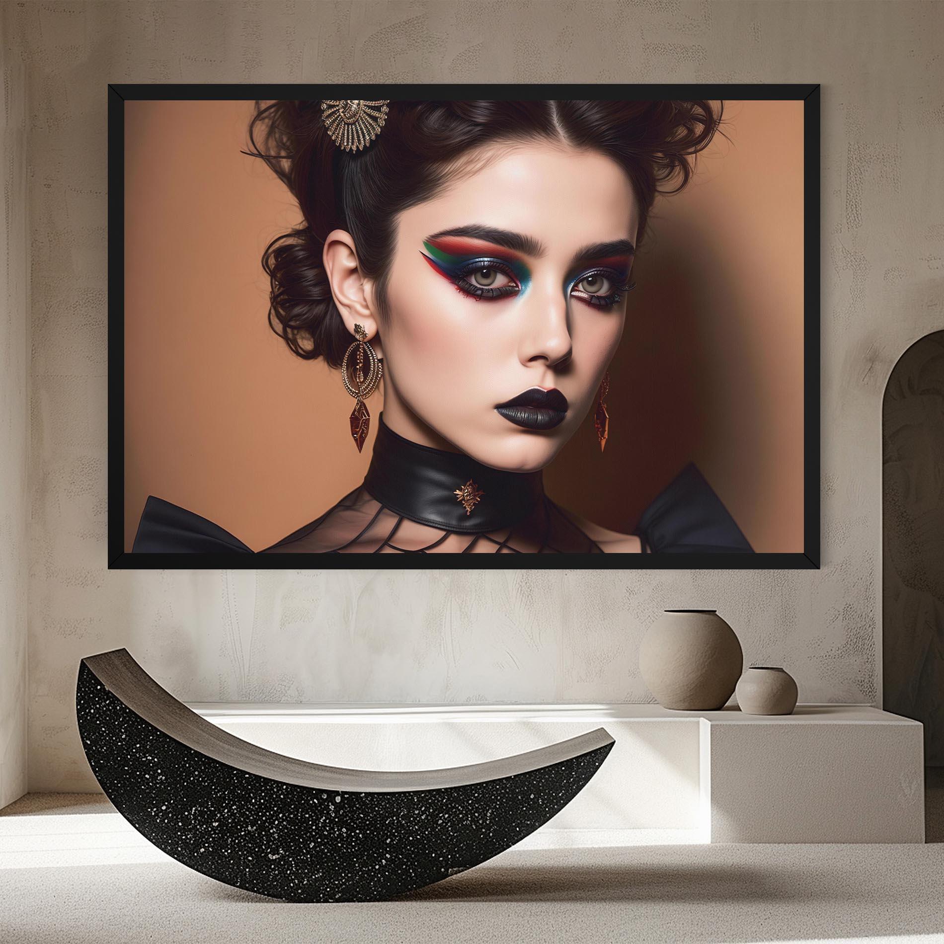 Leinwandbild Black Lips Makeup mockup 8