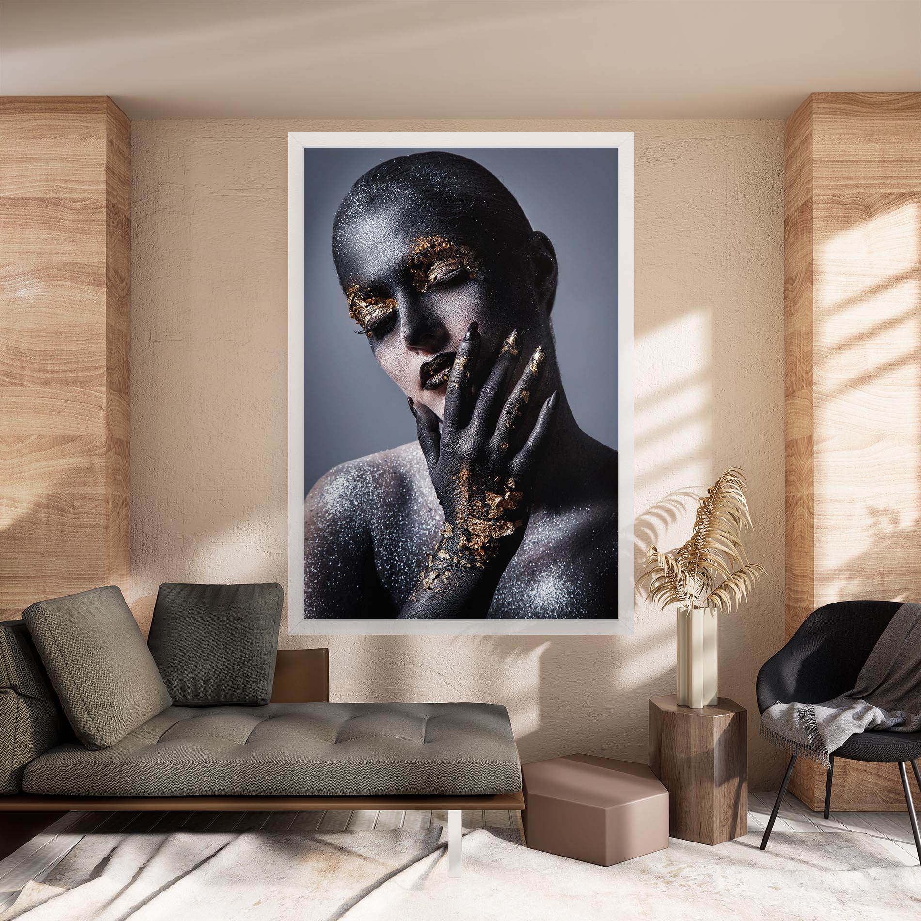 Leinwandbild Artistic Black Makeup mockup 8