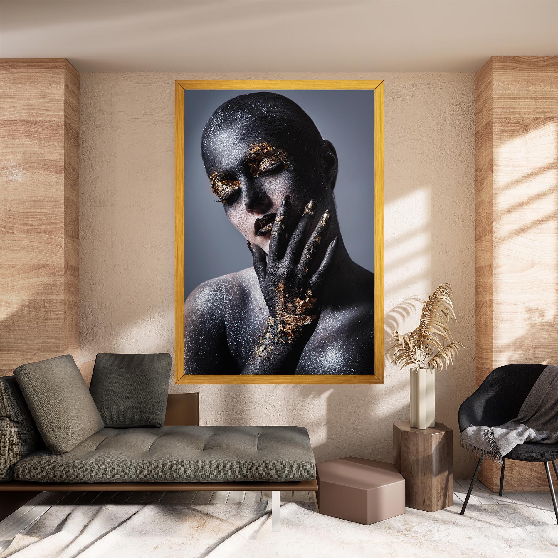 Leinwandbild Artistic Black Makeup mockup 8