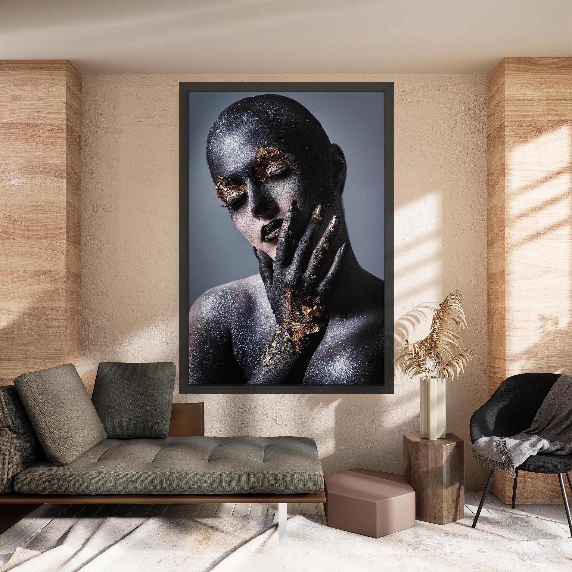 Leinwandbild Artistic Black Makeup mockup 8