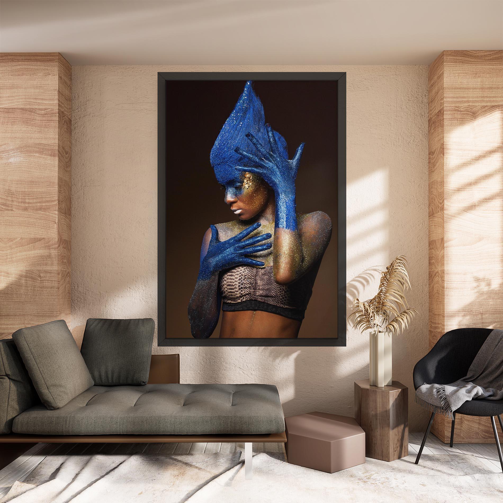 Leinwandbild Blue Hands Makeup mockup 8