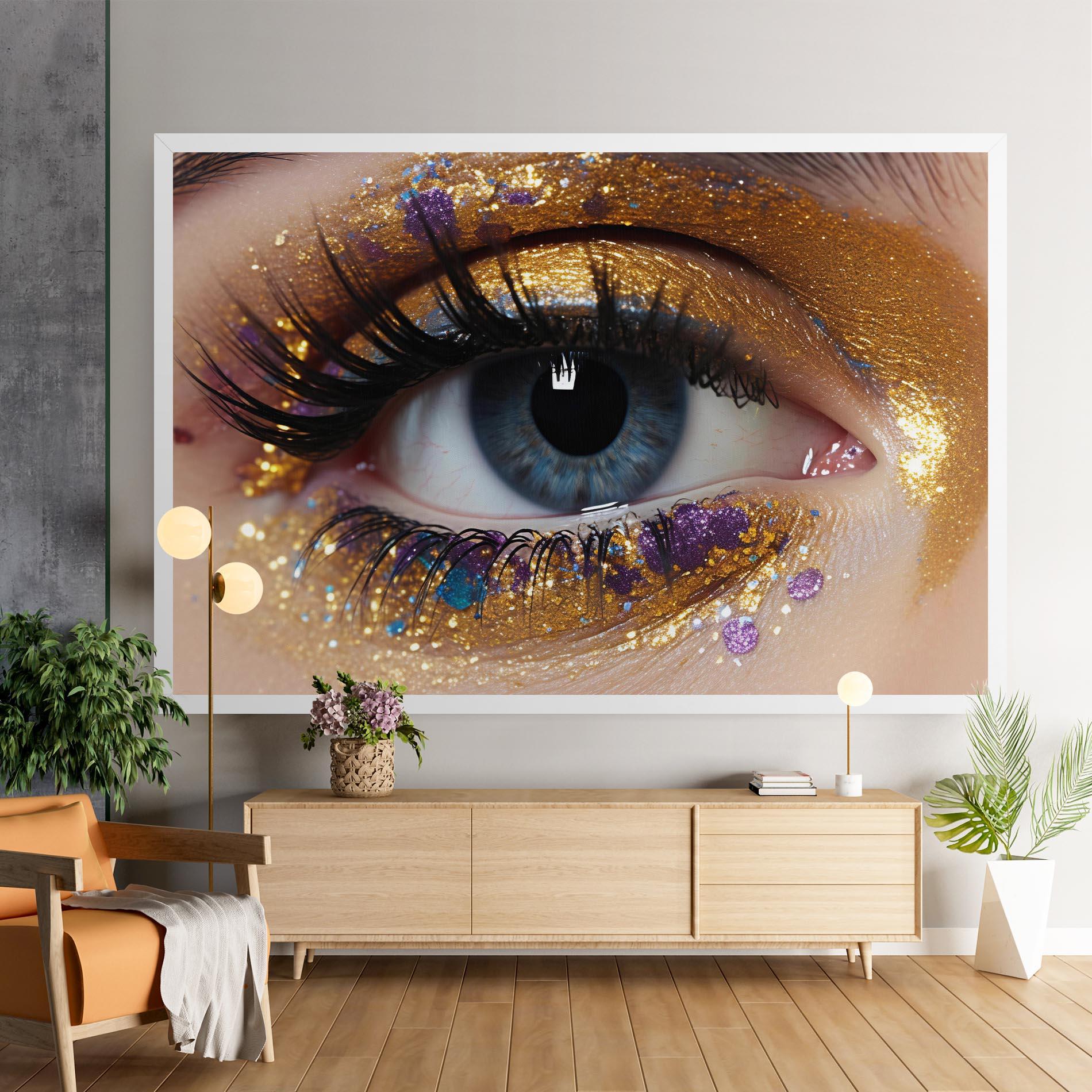 Leinwandbild Blue Eye Make Up mockup 9