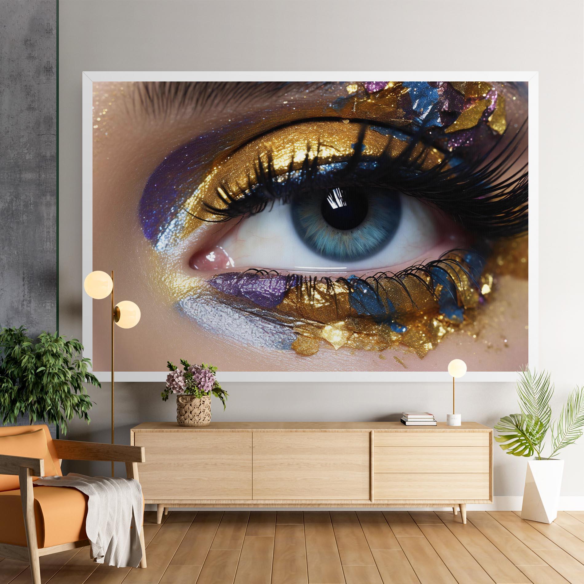 Leinwandbild Golden Purple Make Up mockup 9