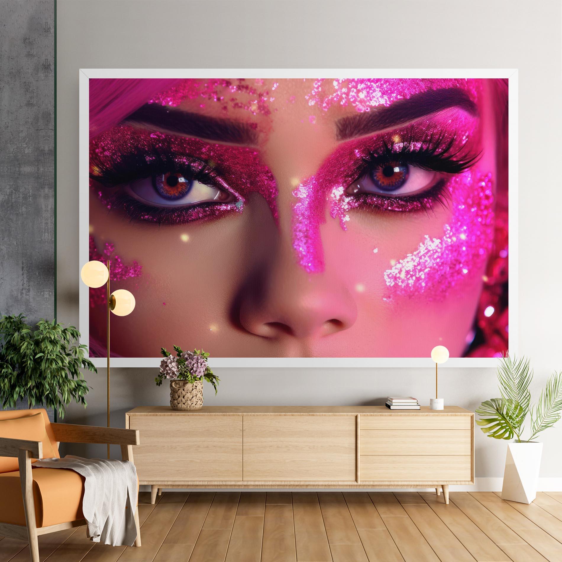 Leinwandbild Pink Glitter Makeup mockup 9