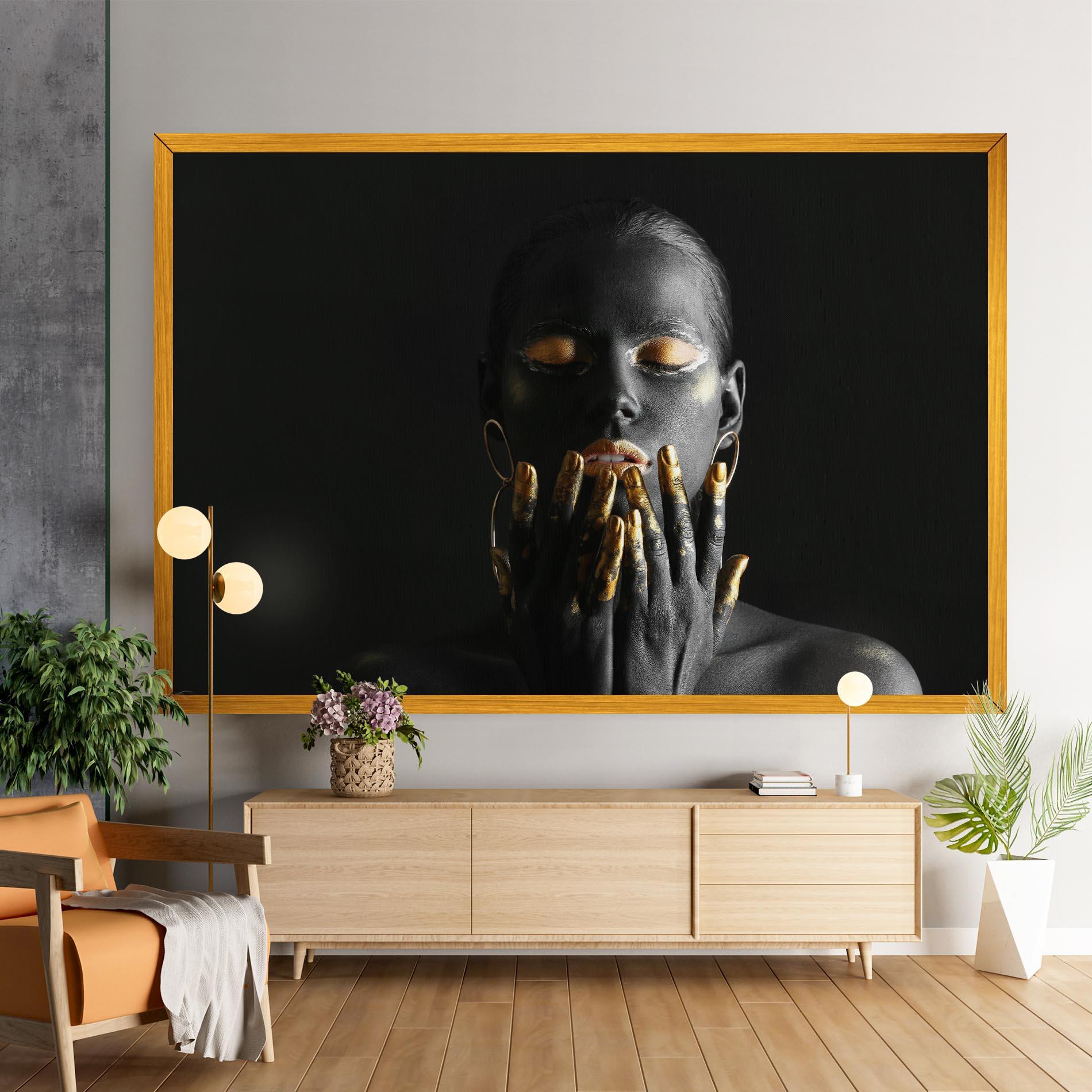 Leinwandbild Black Golden Makeup mockup 9