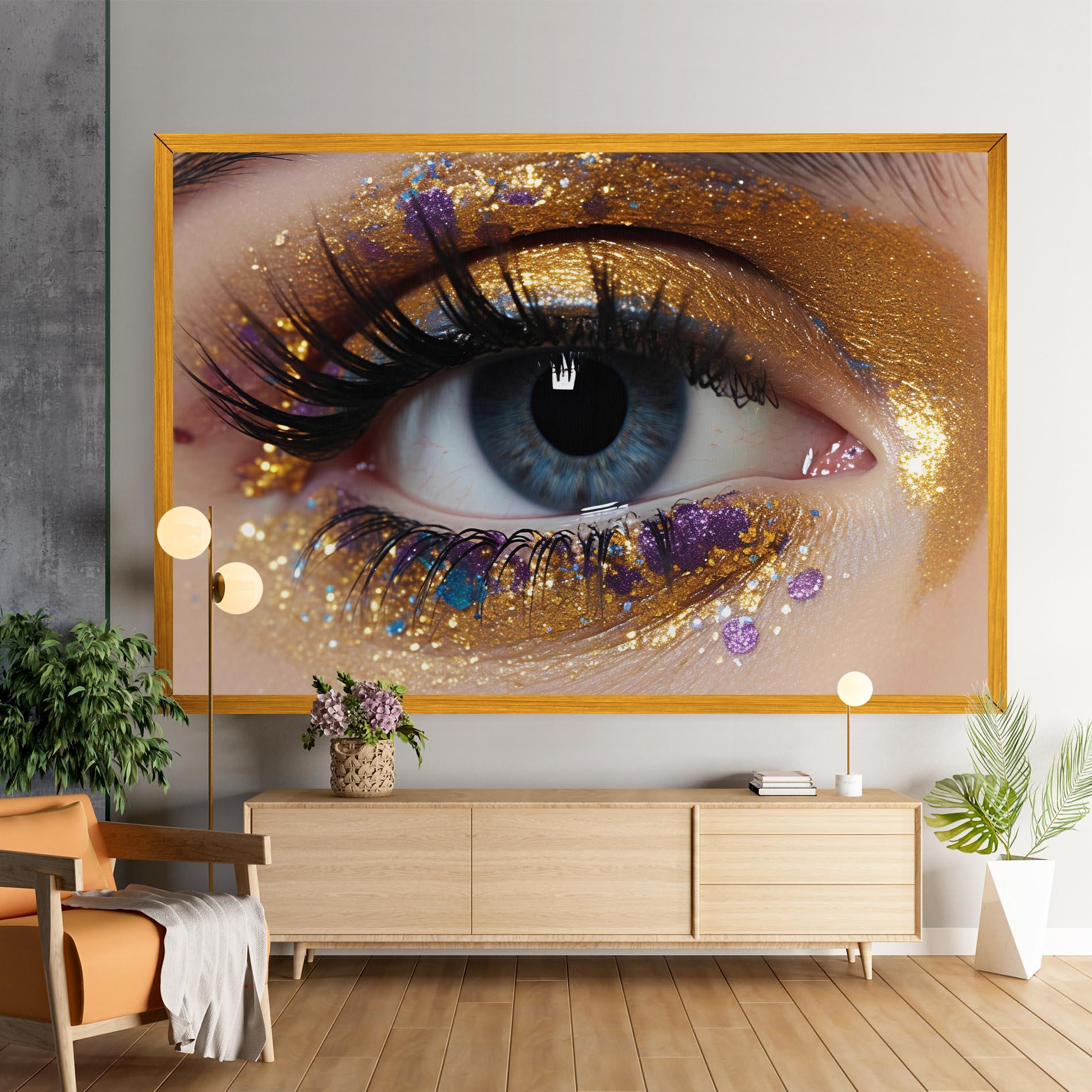 Leinwandbild Blue Eye Make Up mockup 9