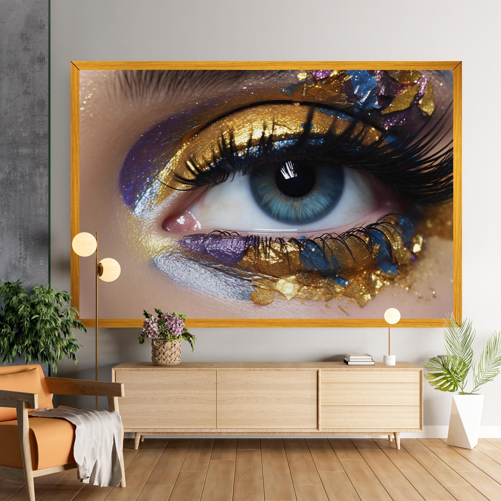 Leinwandbild Golden Purple Make Up mockup 9
