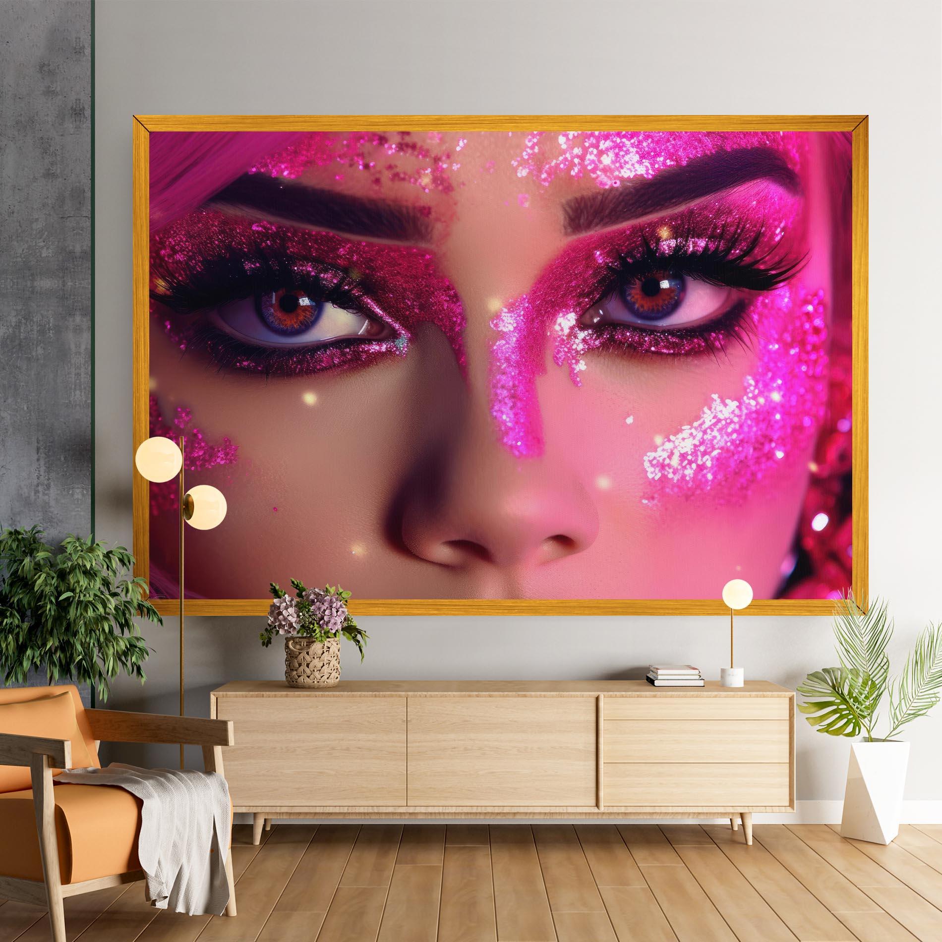 Leinwandbild Pink Glitter Makeup mockup 9
