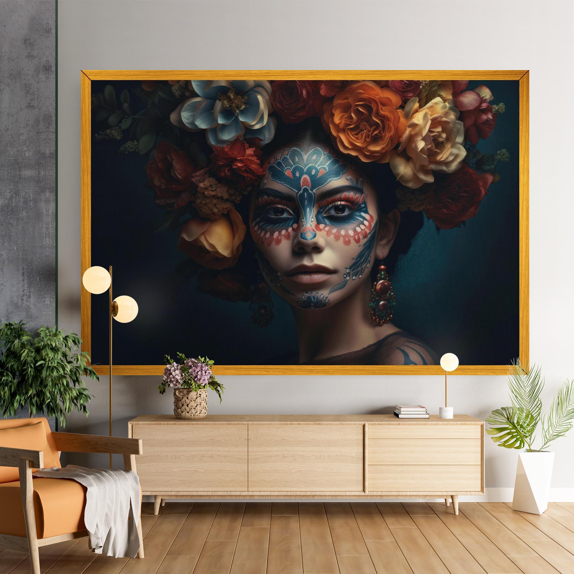 Leinwandbild Skull Makeup mockup 9