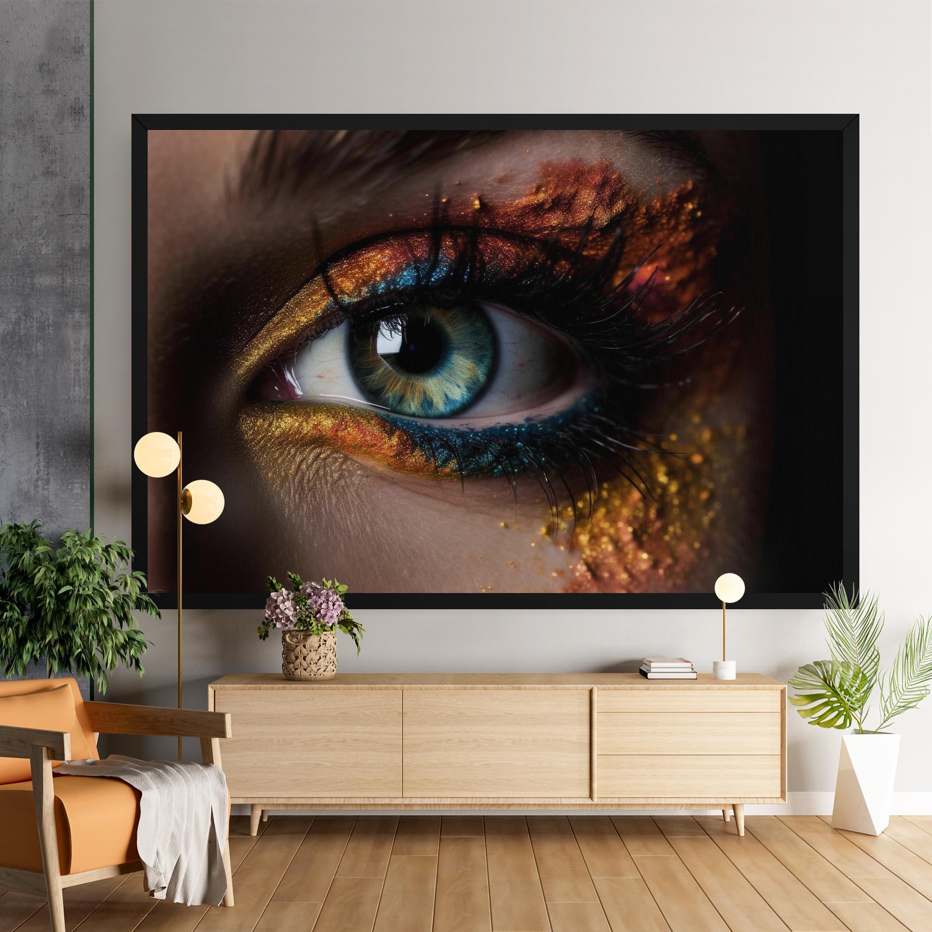 Leinwandbild Blue Green Eye Makeup mockup 9