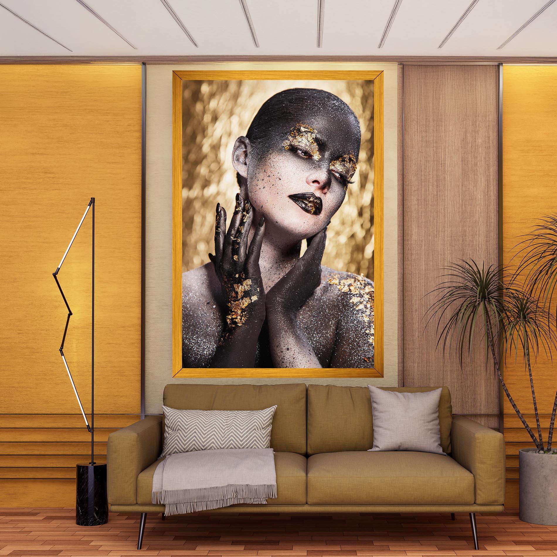 Leinwandbild Artistic Glitter Makeup mockup 9