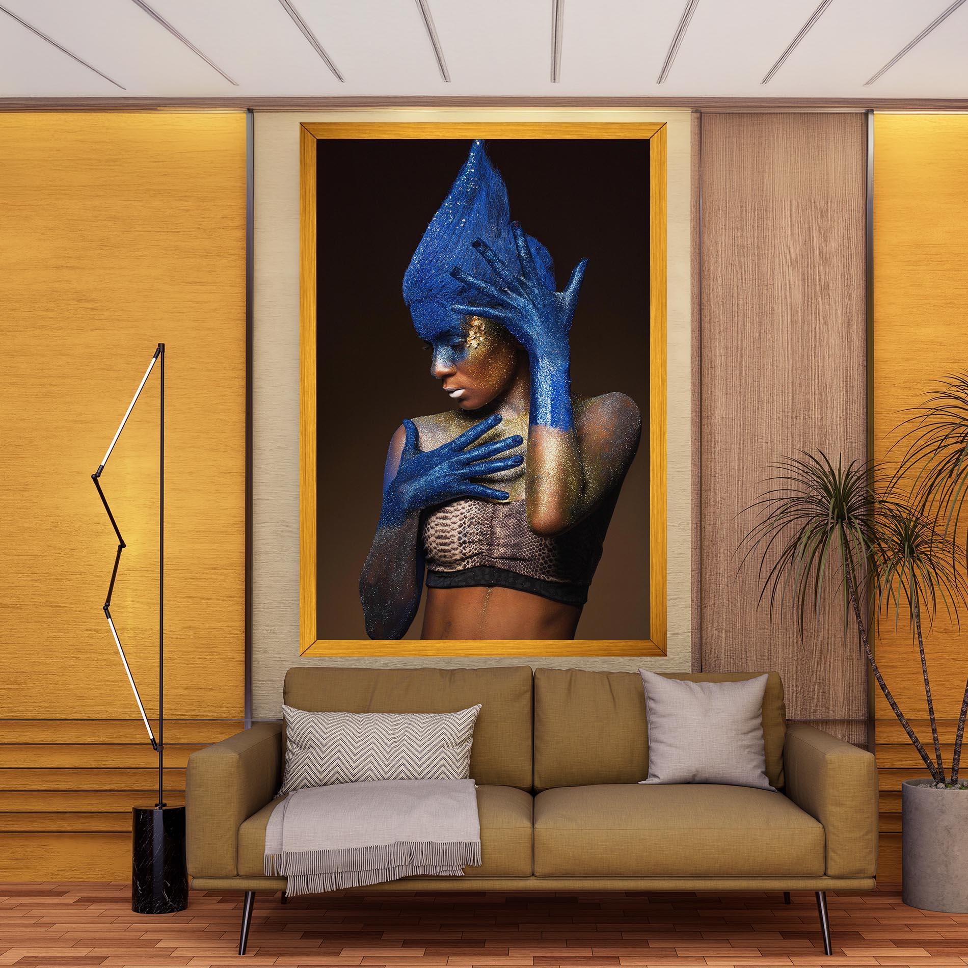 Leinwandbild Blue Hands Makeup mockup 9