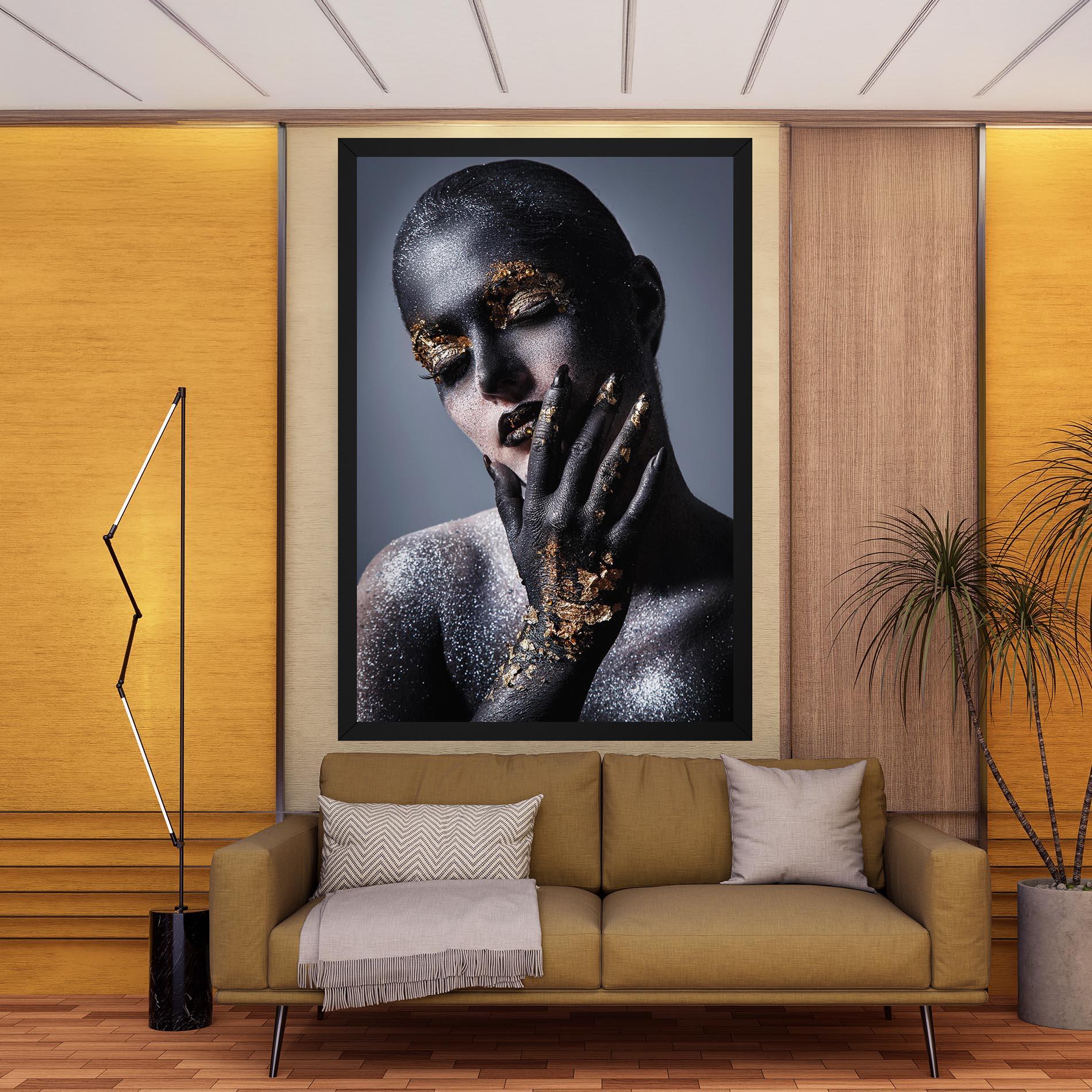 Leinwandbild Artistic Black Makeup mockup 9