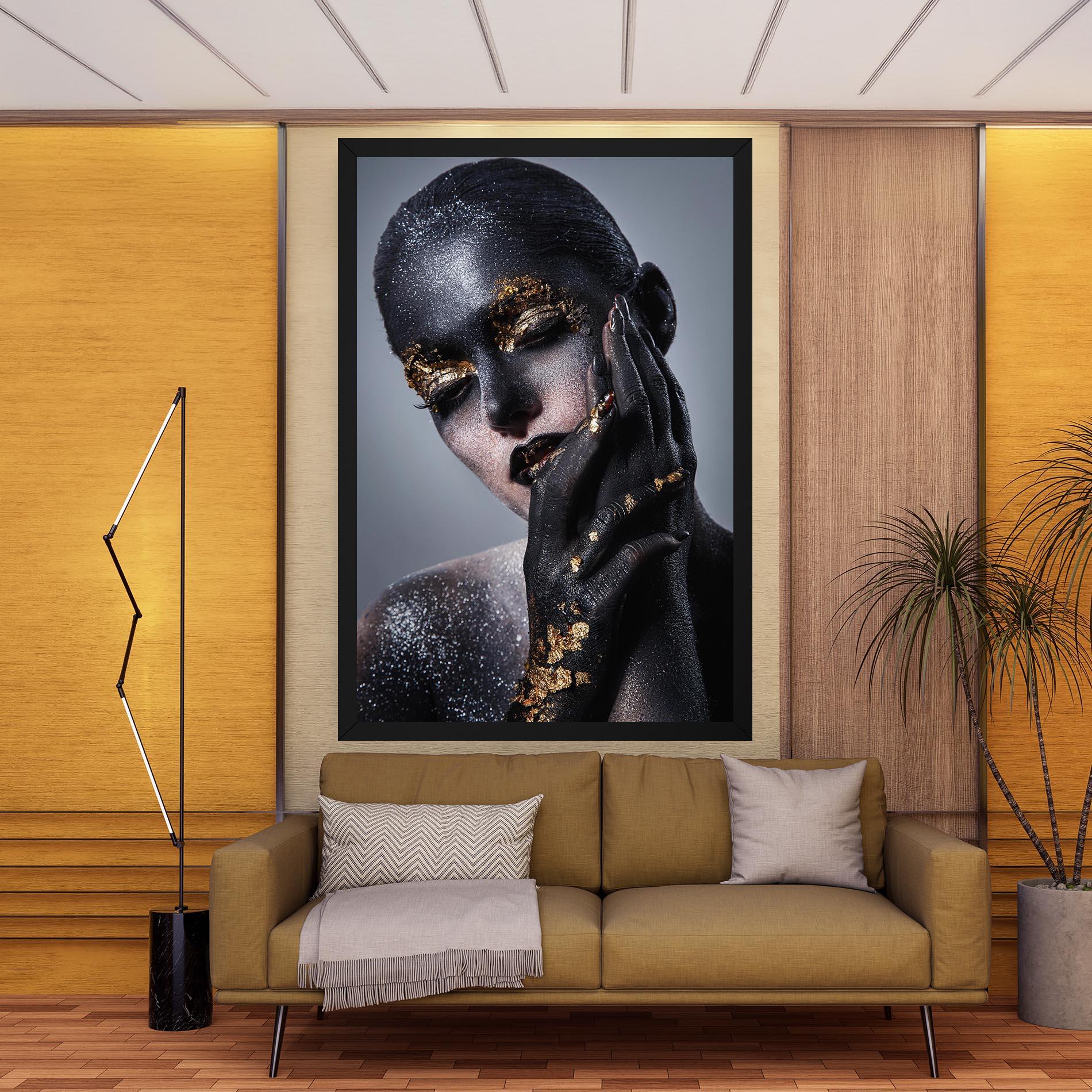 Leinwandbild Black Artistic Makeup mockup 9