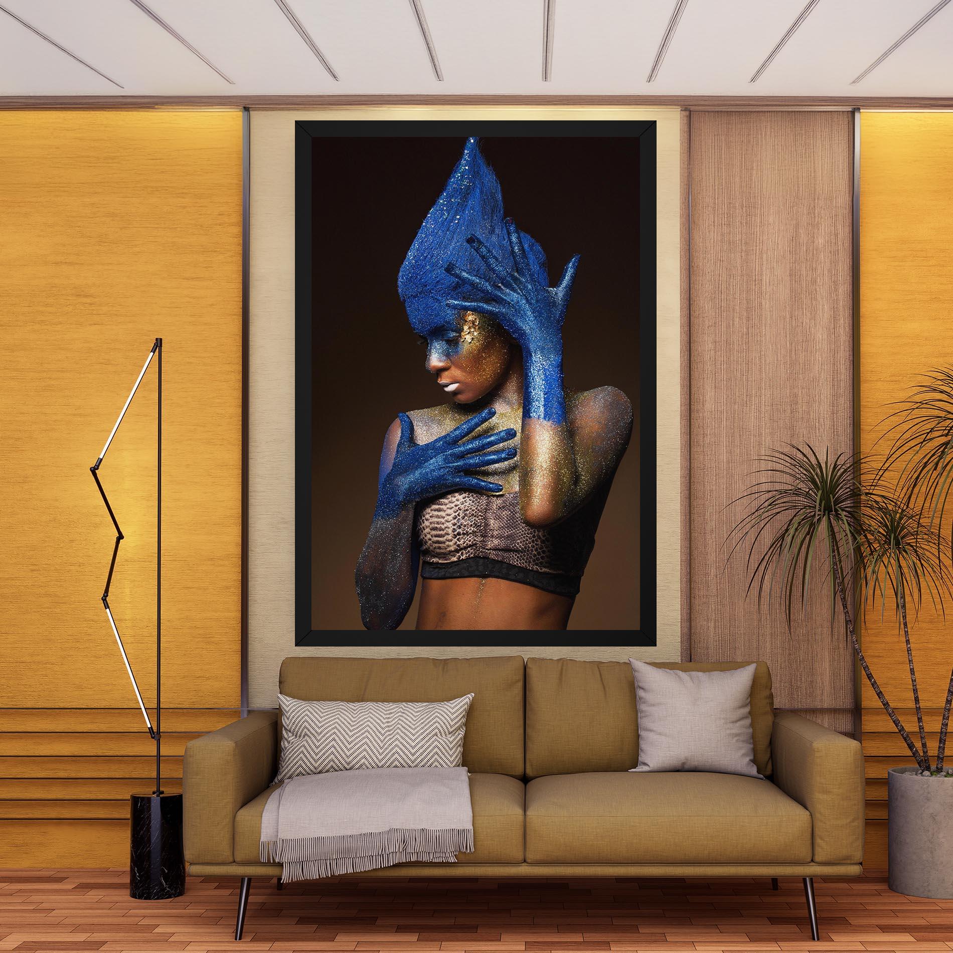 Leinwandbild Blue Hands Makeup mockup 9