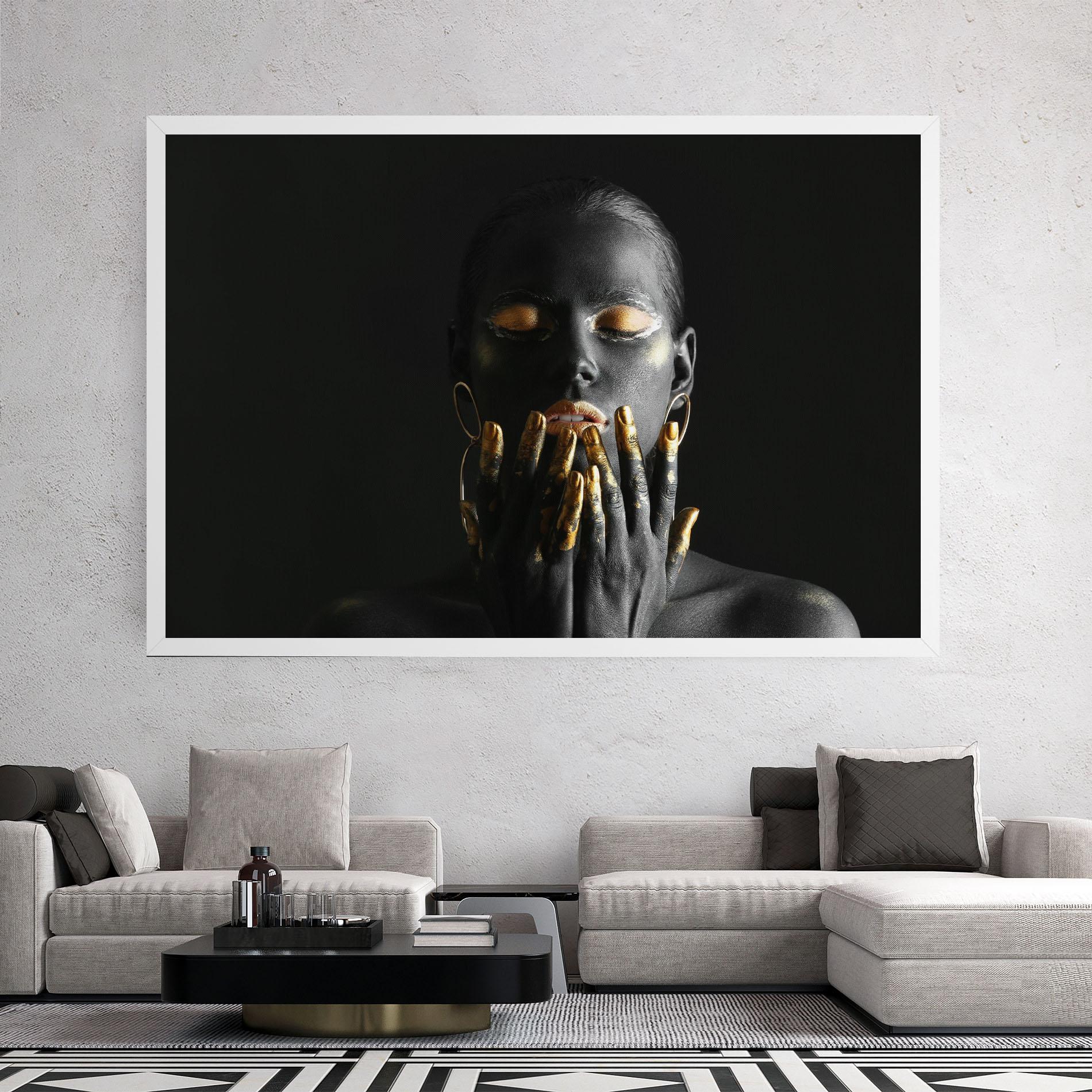 Leinwandbild Black Golden Makeup mockup 2