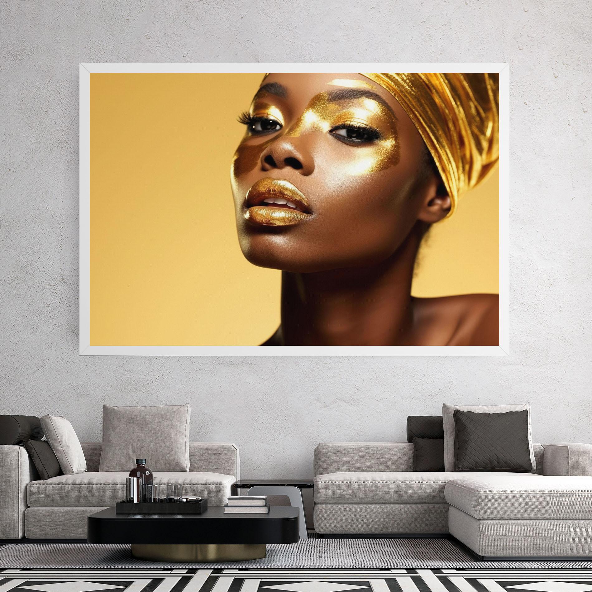 Leinwandbild Gold Headdress mockup 2