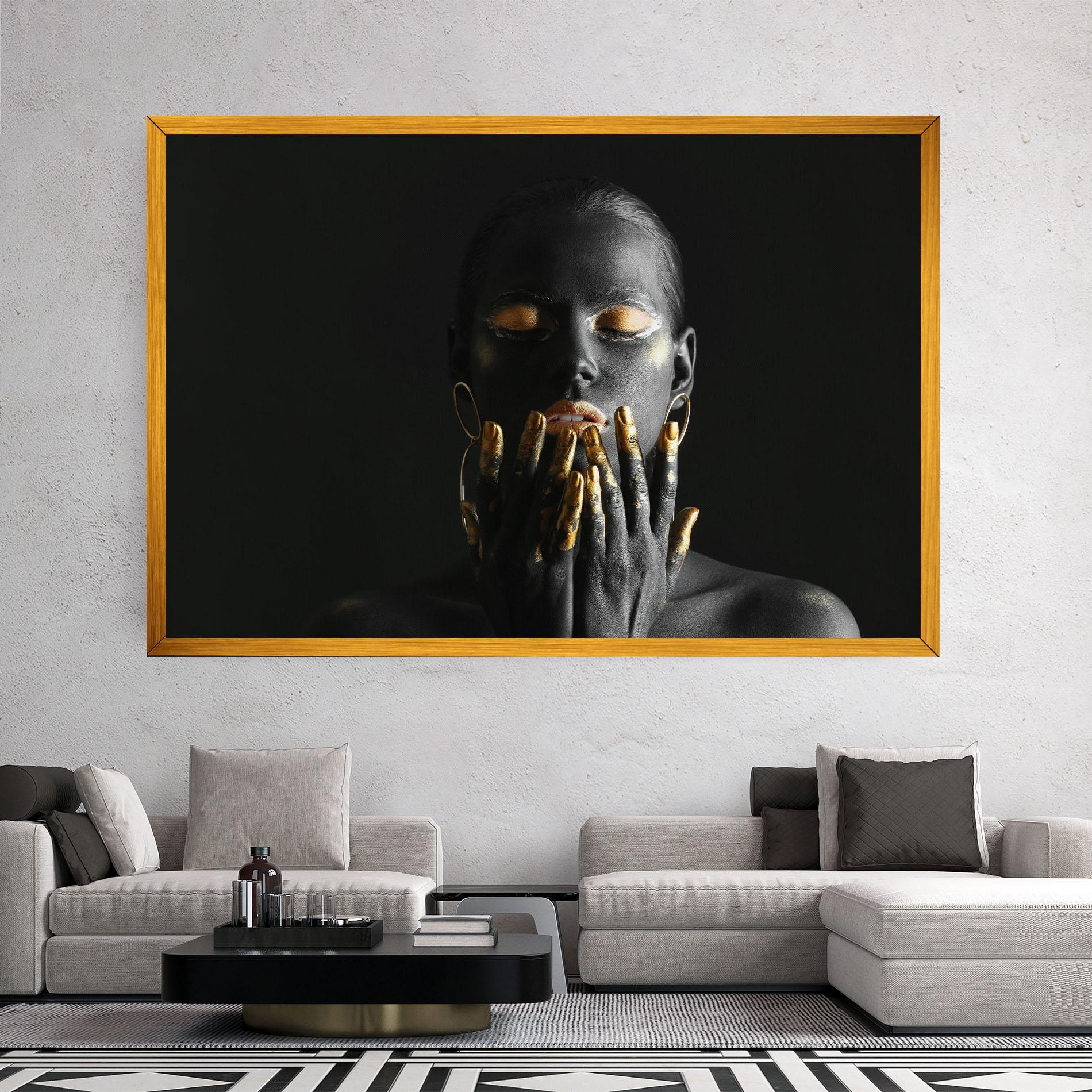 Leinwandbild Black Golden Makeup mockup 2