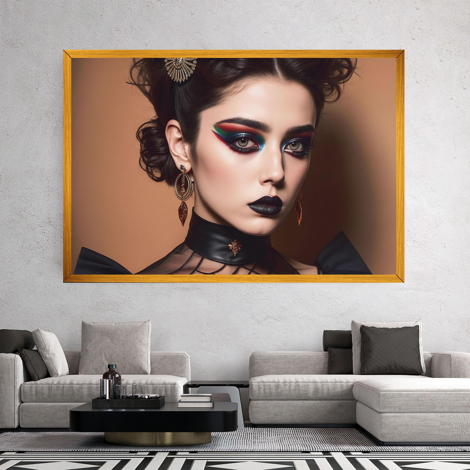 Leinwandbild Black Lips Makeup mockup 2