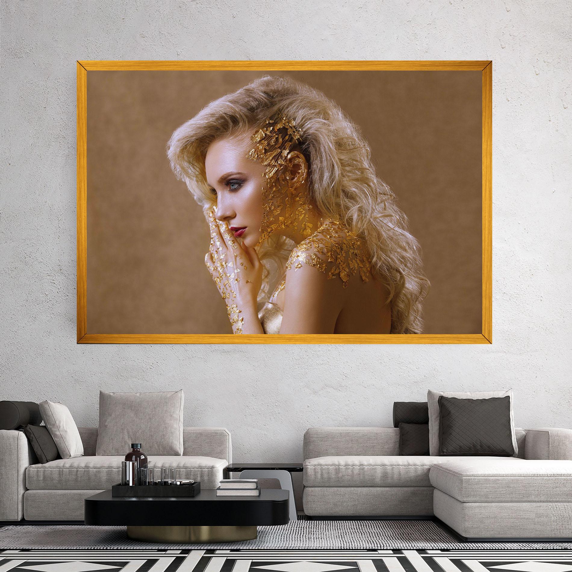 Leinwandbild Gold Paper Makeup mockup 2