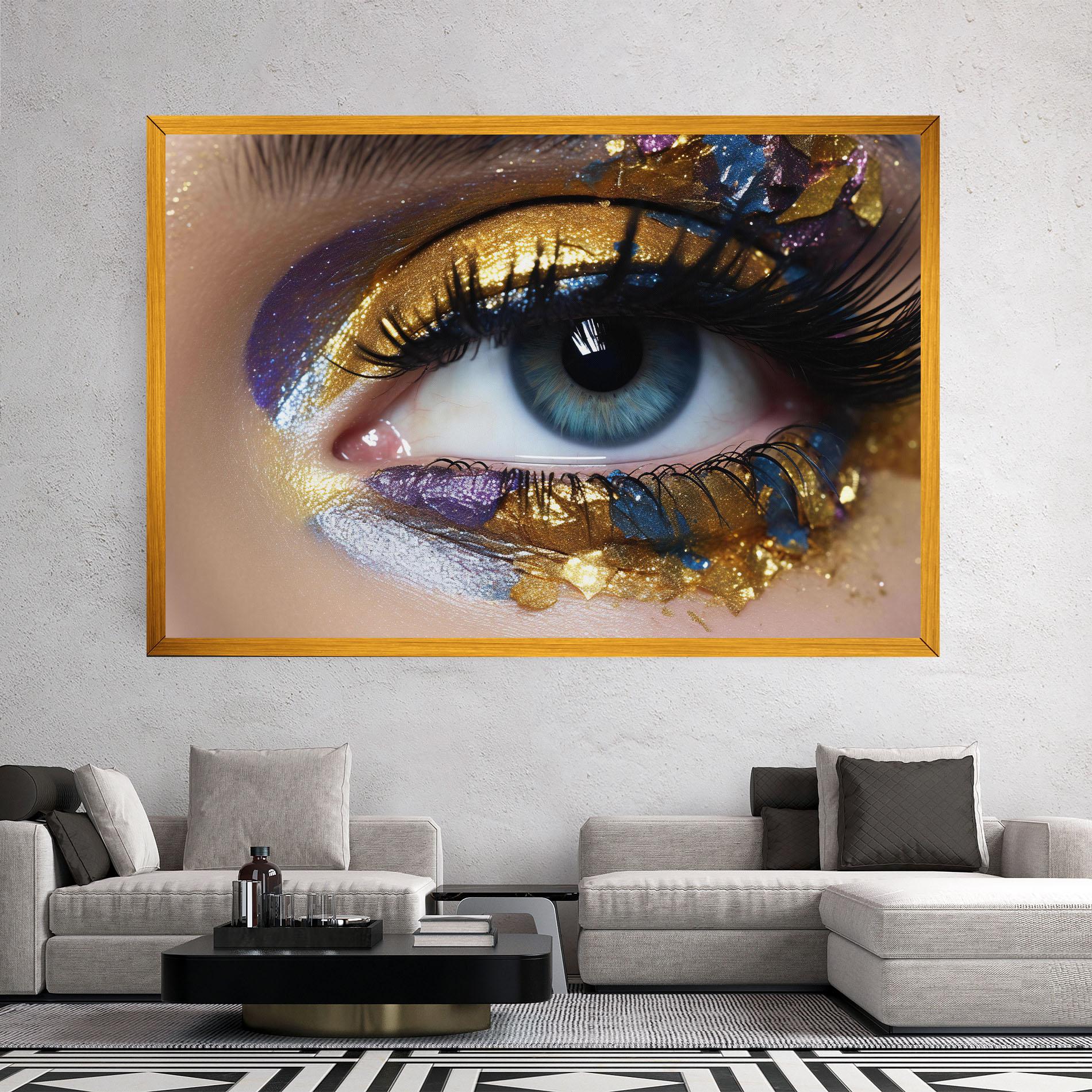 Leinwandbild Golden Purple Make Up mockup 2