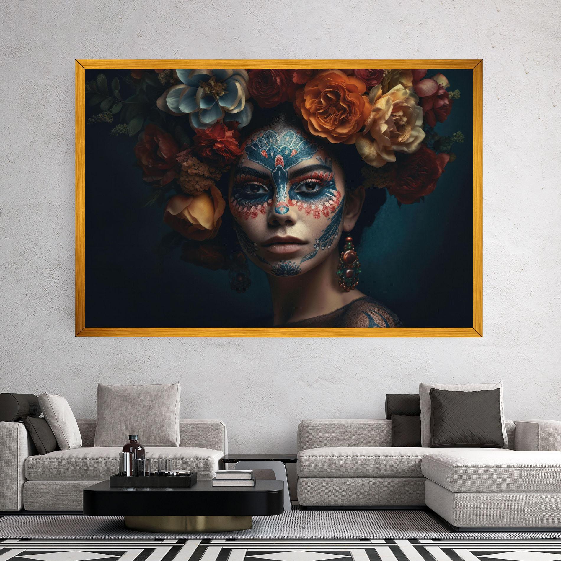 Leinwandbild Skull Makeup mockup 2