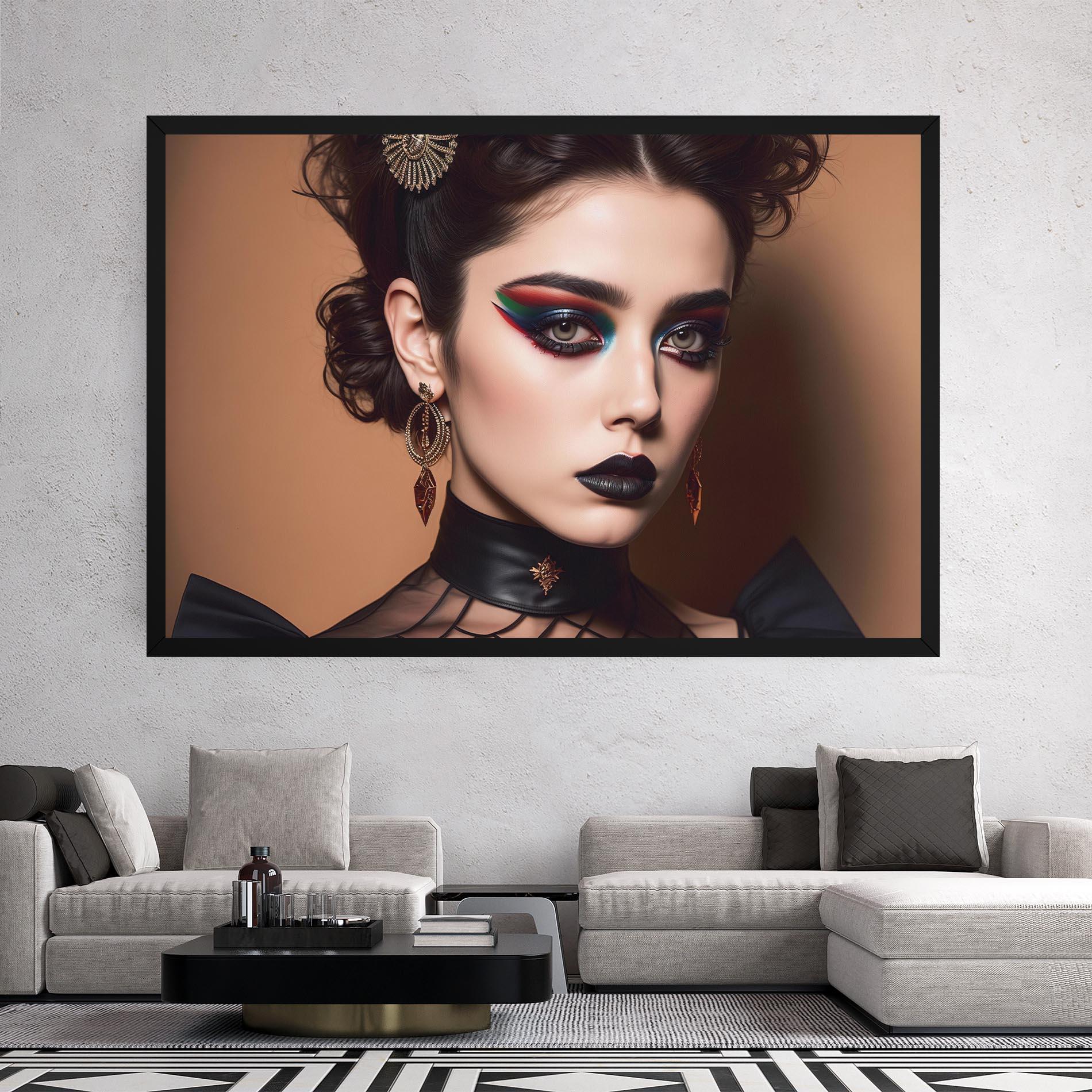 Leinwandbild Black Lips Makeup mockup 2