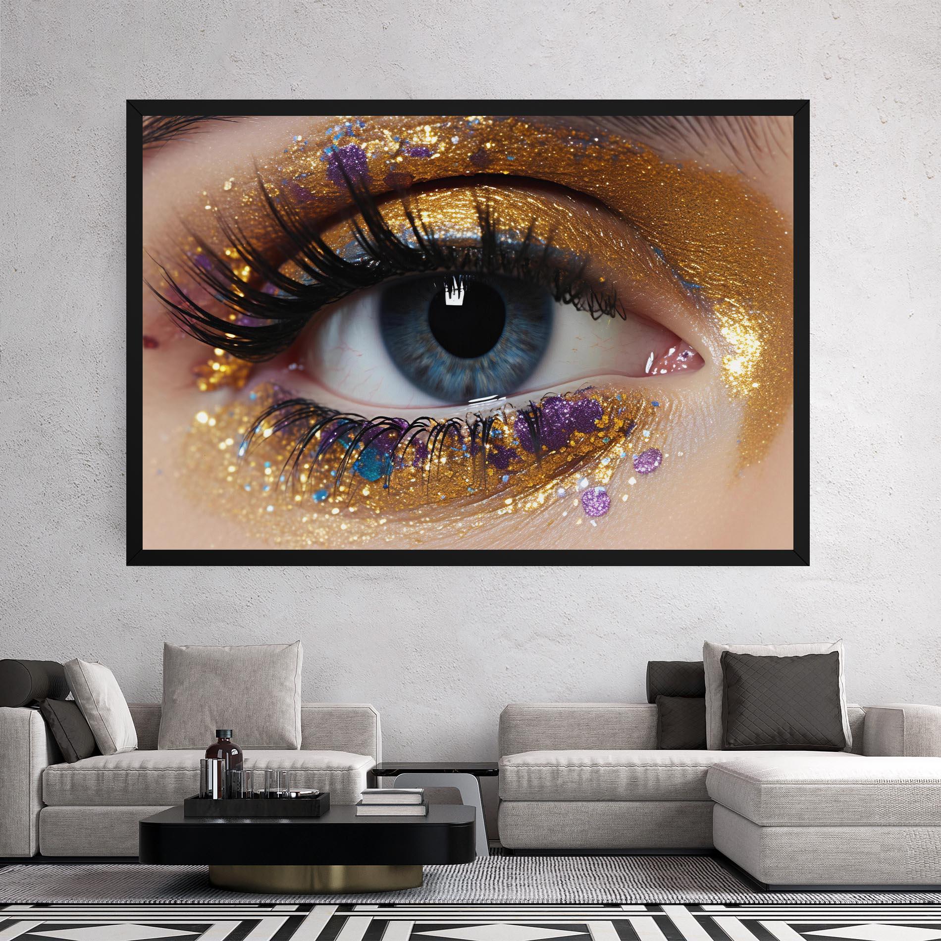 Leinwandbild Blue Eye Make Up mockup 2