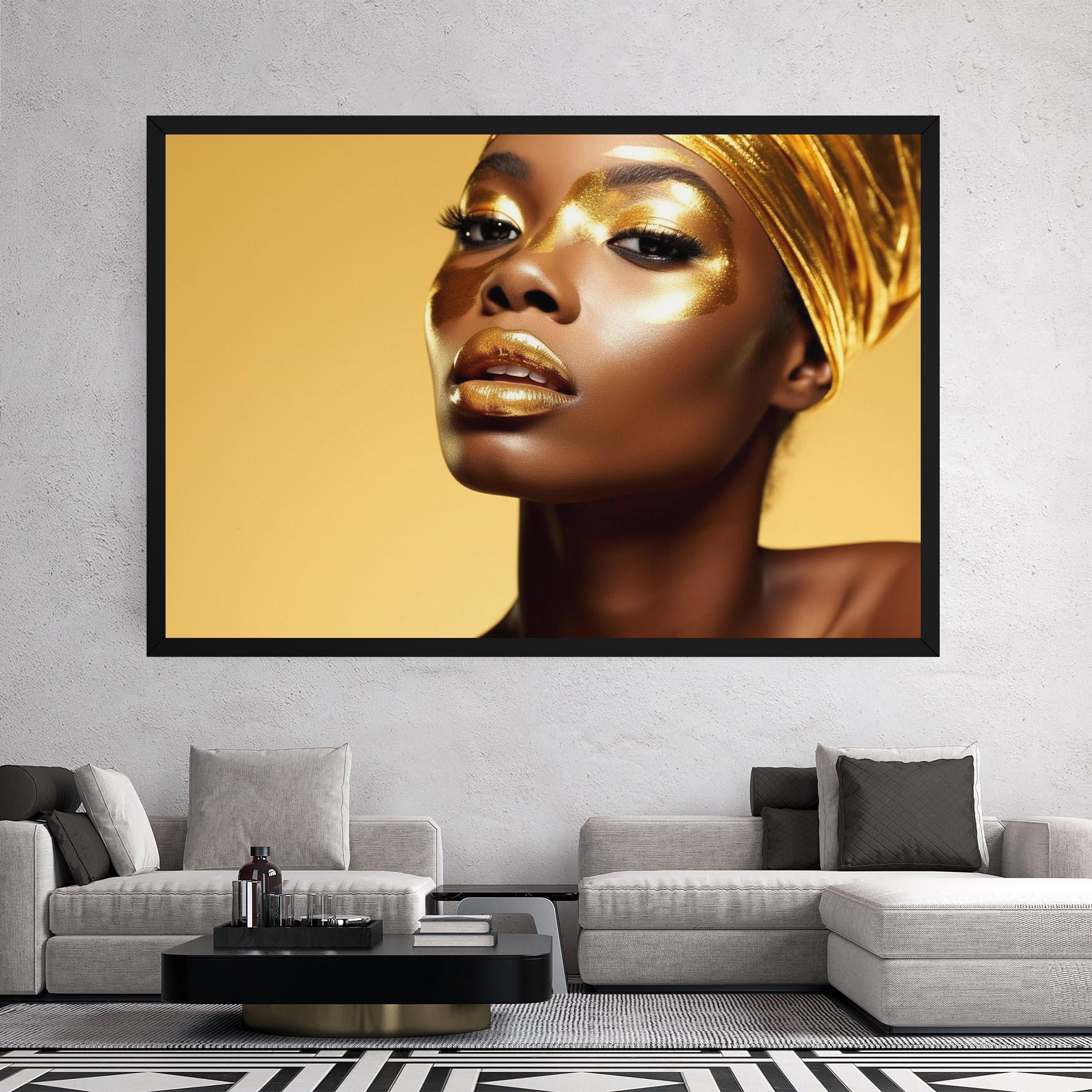 Leinwandbild Gold Headdress mockup 2