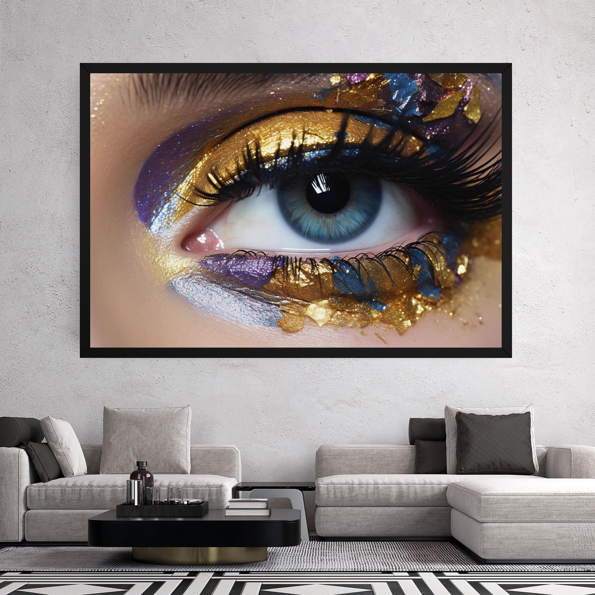 Leinwandbild Golden Purple Make Up mockup 2