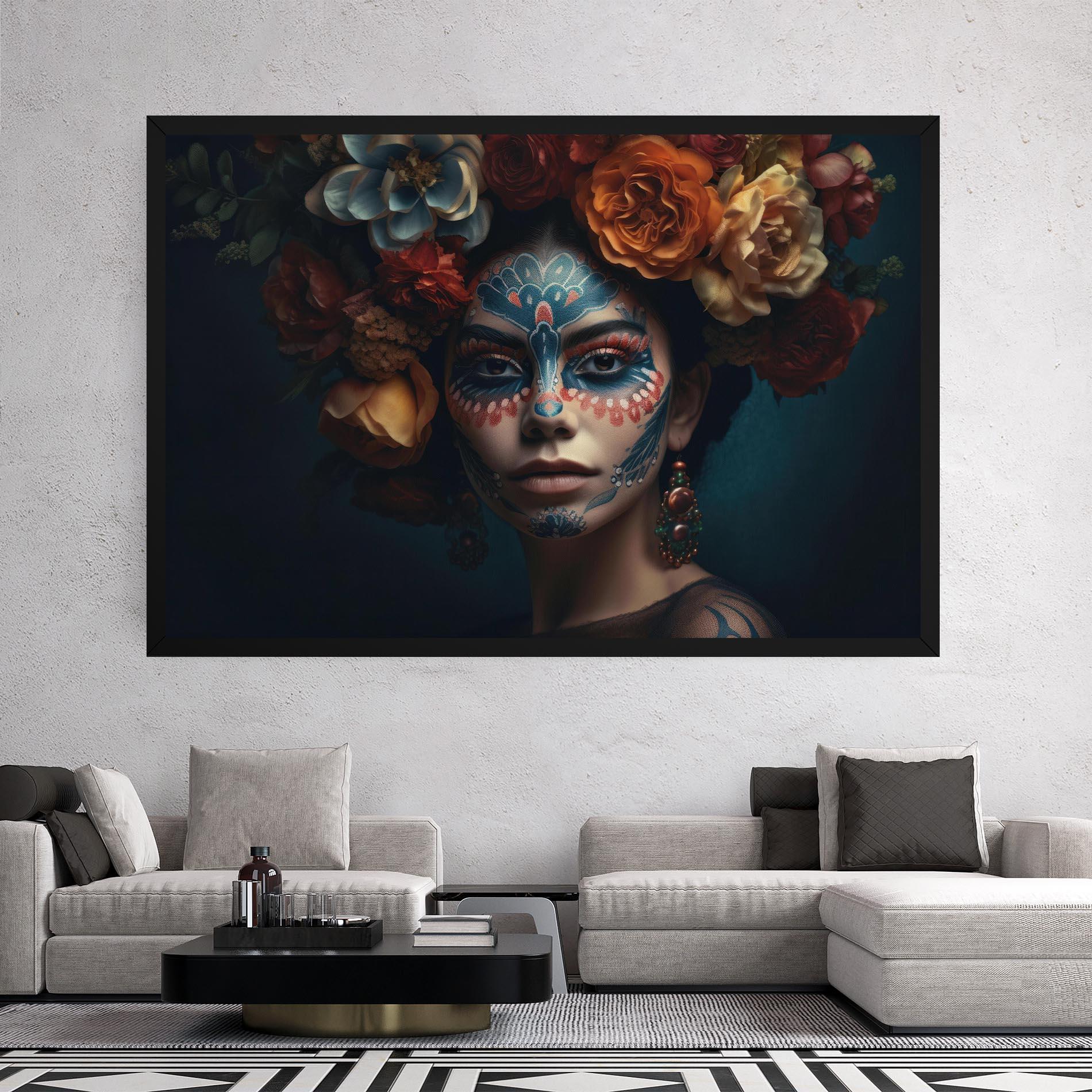 Leinwandbild Skull Makeup mockup 2