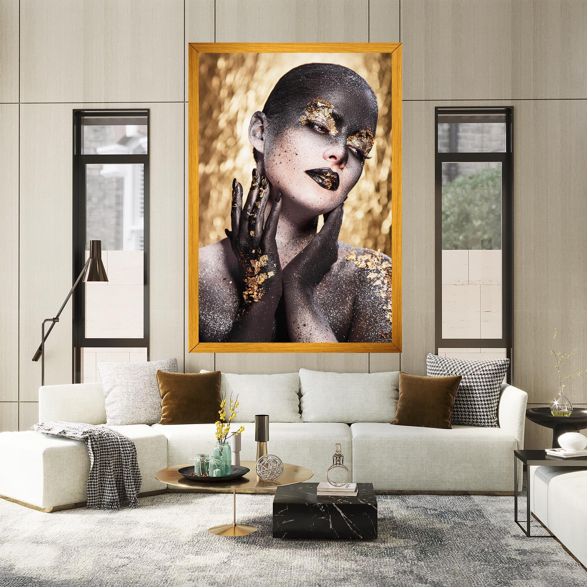 Leinwandbild Artistic Glitter Makeup mockup 2