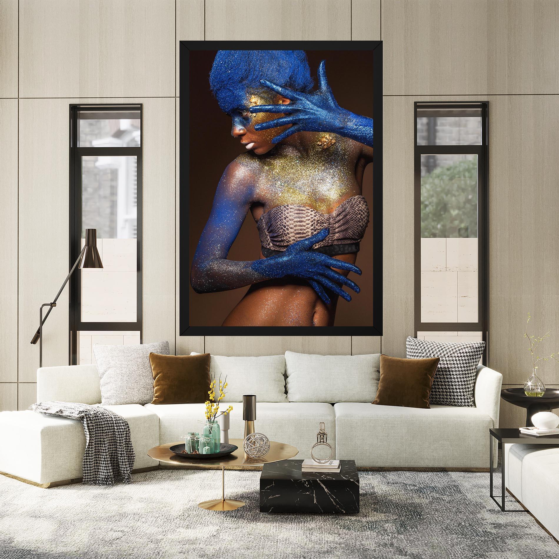 Leinwandbild Blue Hair Make Up mockup 2