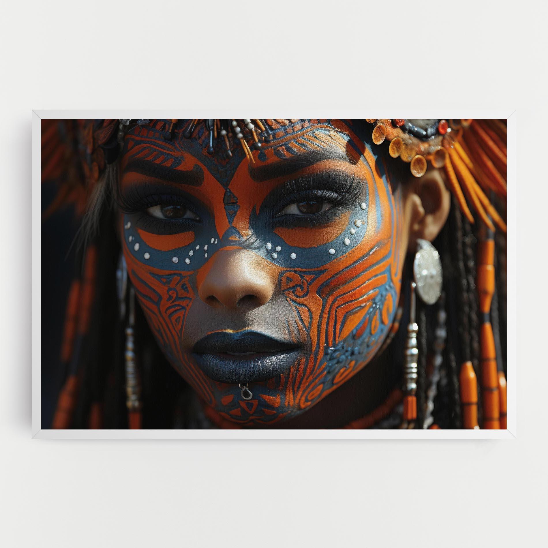 Leinwandbild Orange Tribal Paint mockup 0