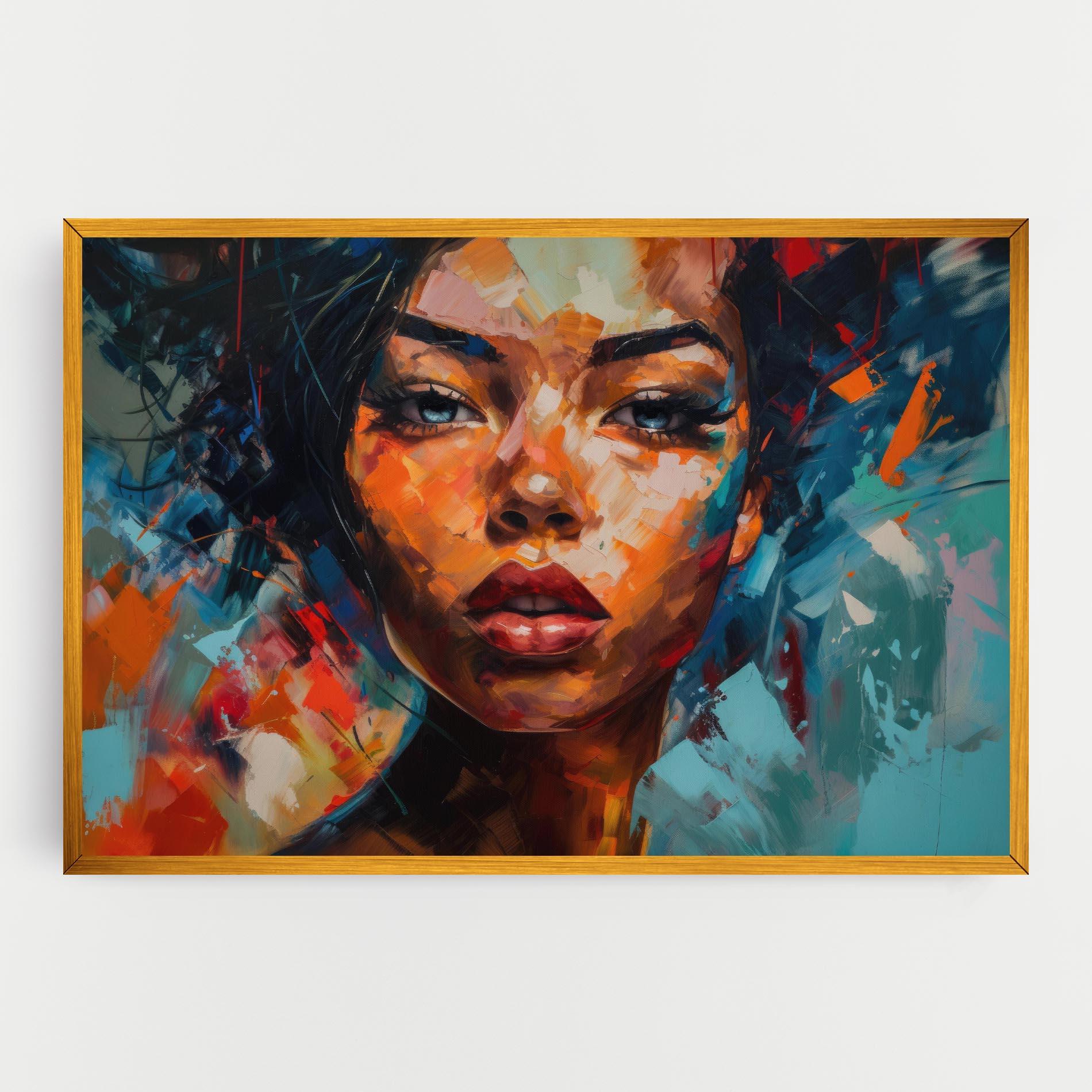 Leinwandbild Intense Fiery Portrait mockup 0