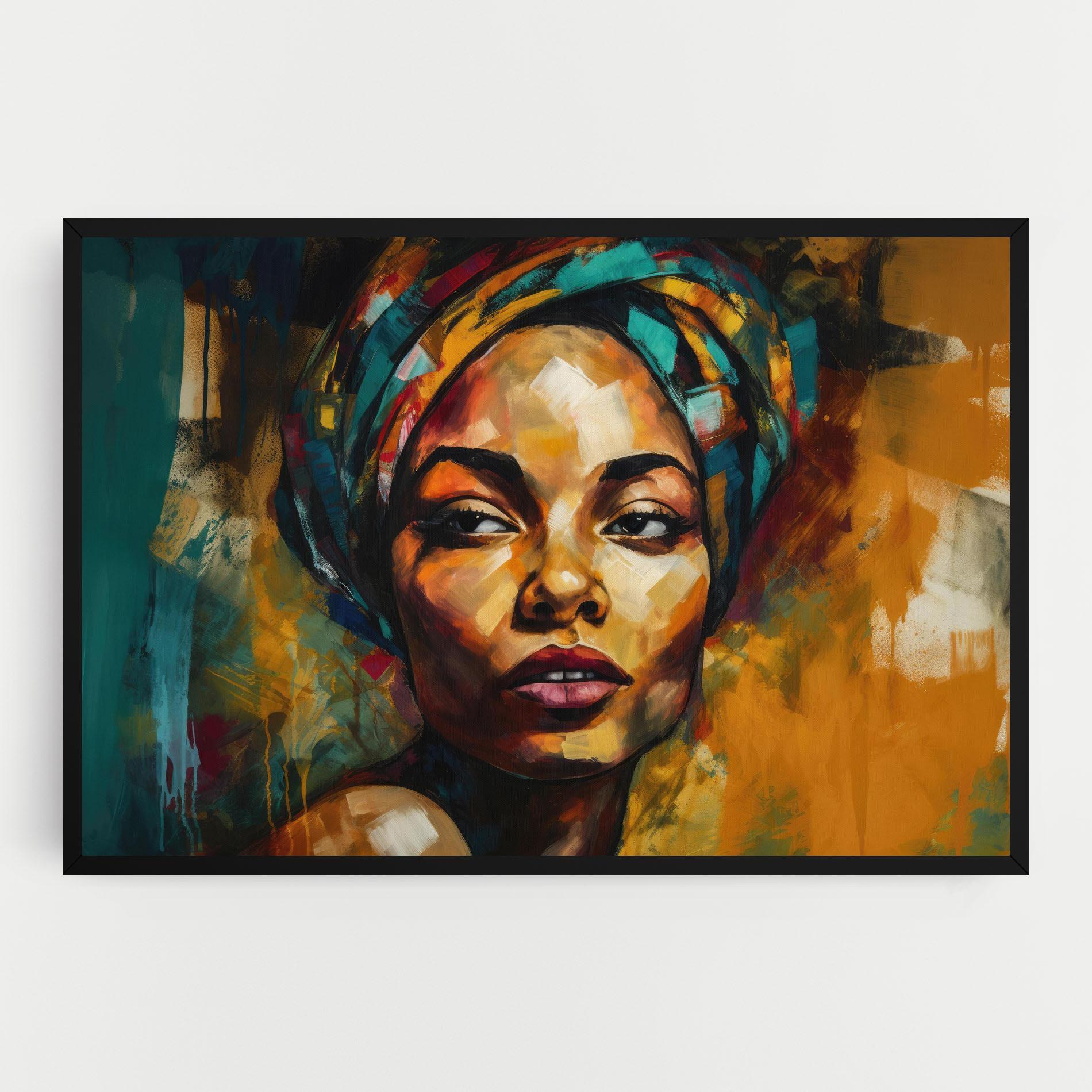 Leinwandbild African Woman Looking mockup 0