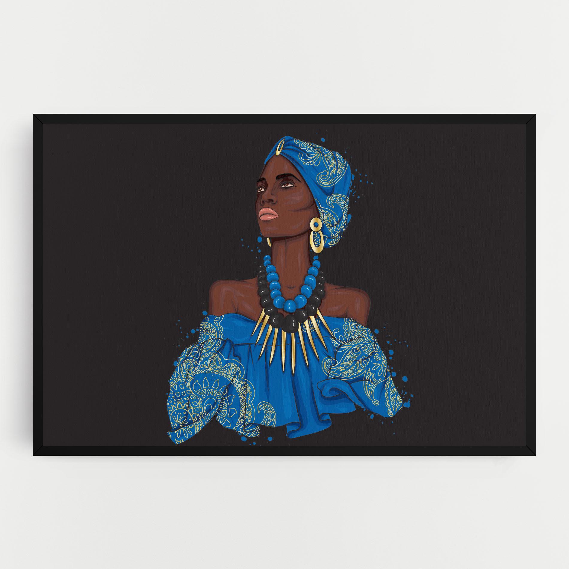 Leinwandbild Blue African Outfit mockup 0