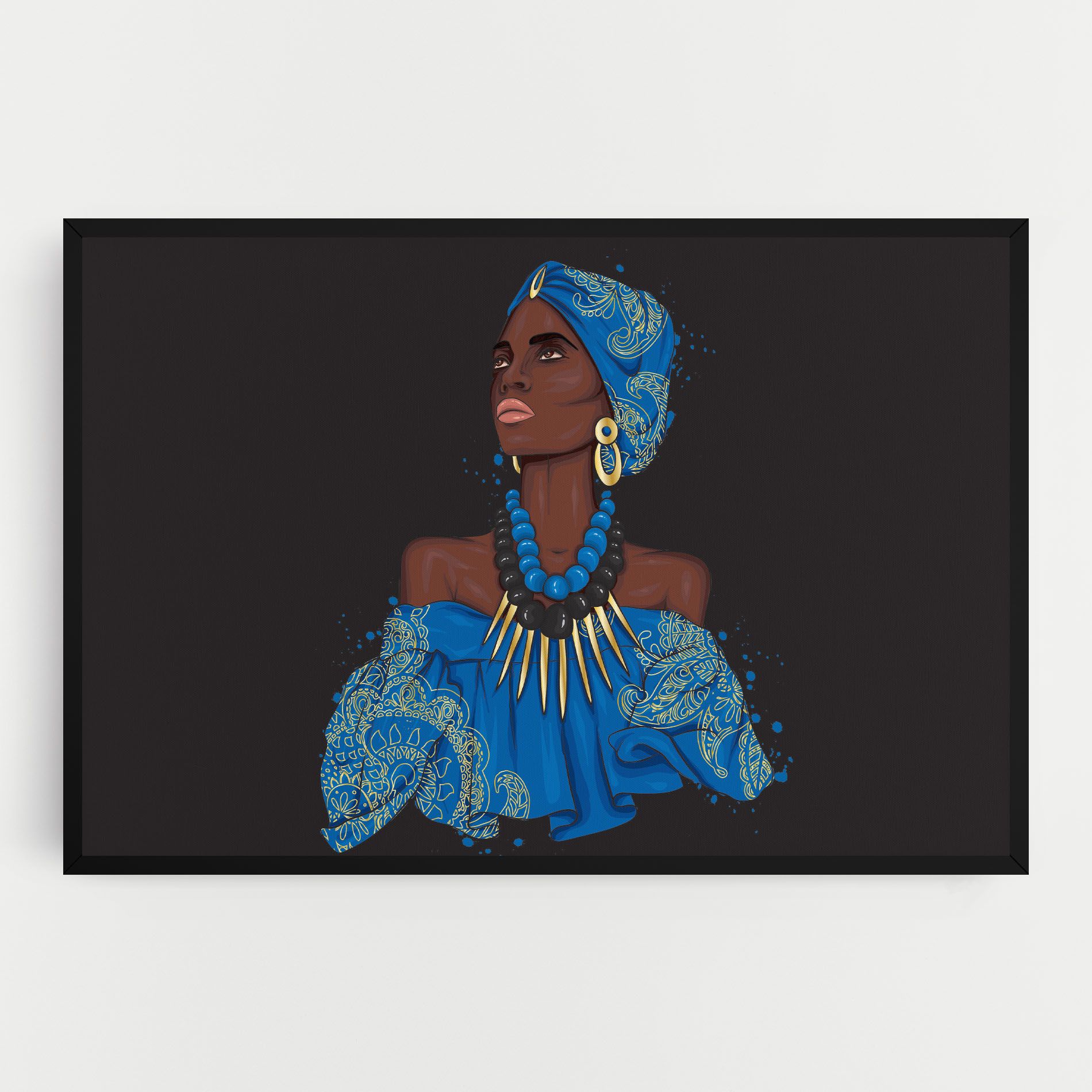 Blue African Outfit mockup 0