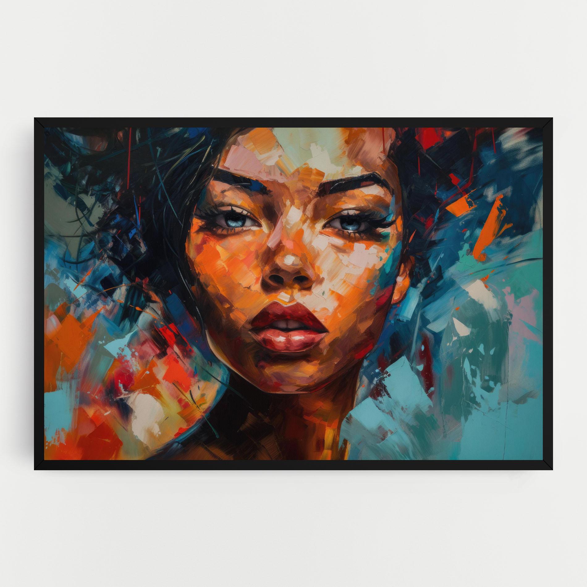 Leinwandbild Intense Fiery Portrait mockup 0